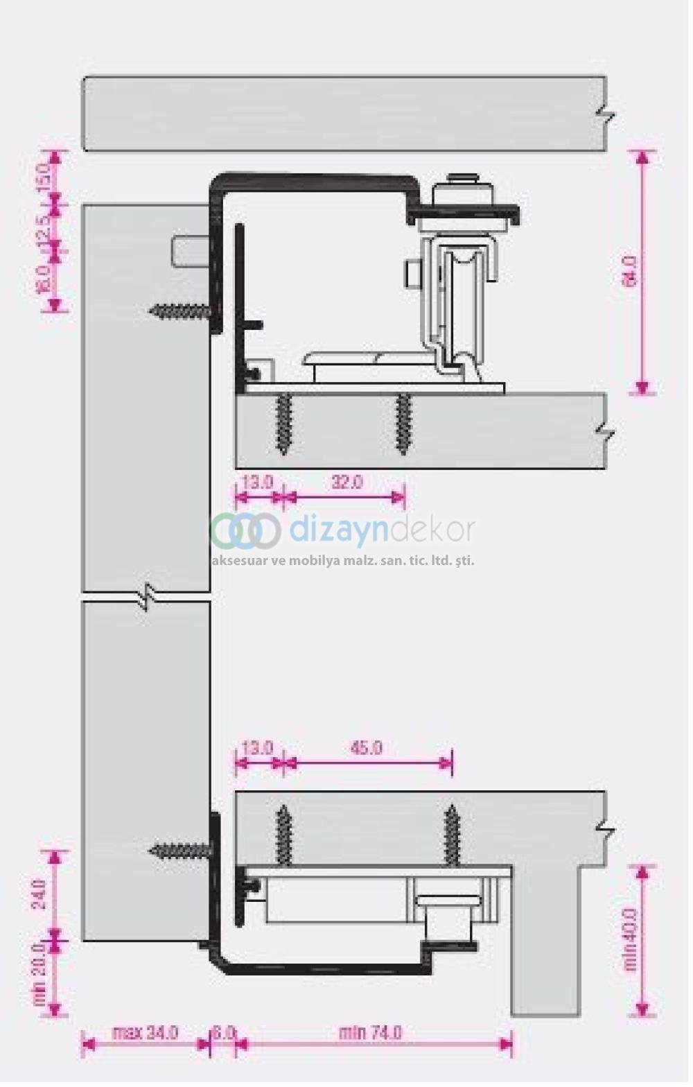 Şifonyer Konsol Wolksvagen Sürgü 2400 Mm