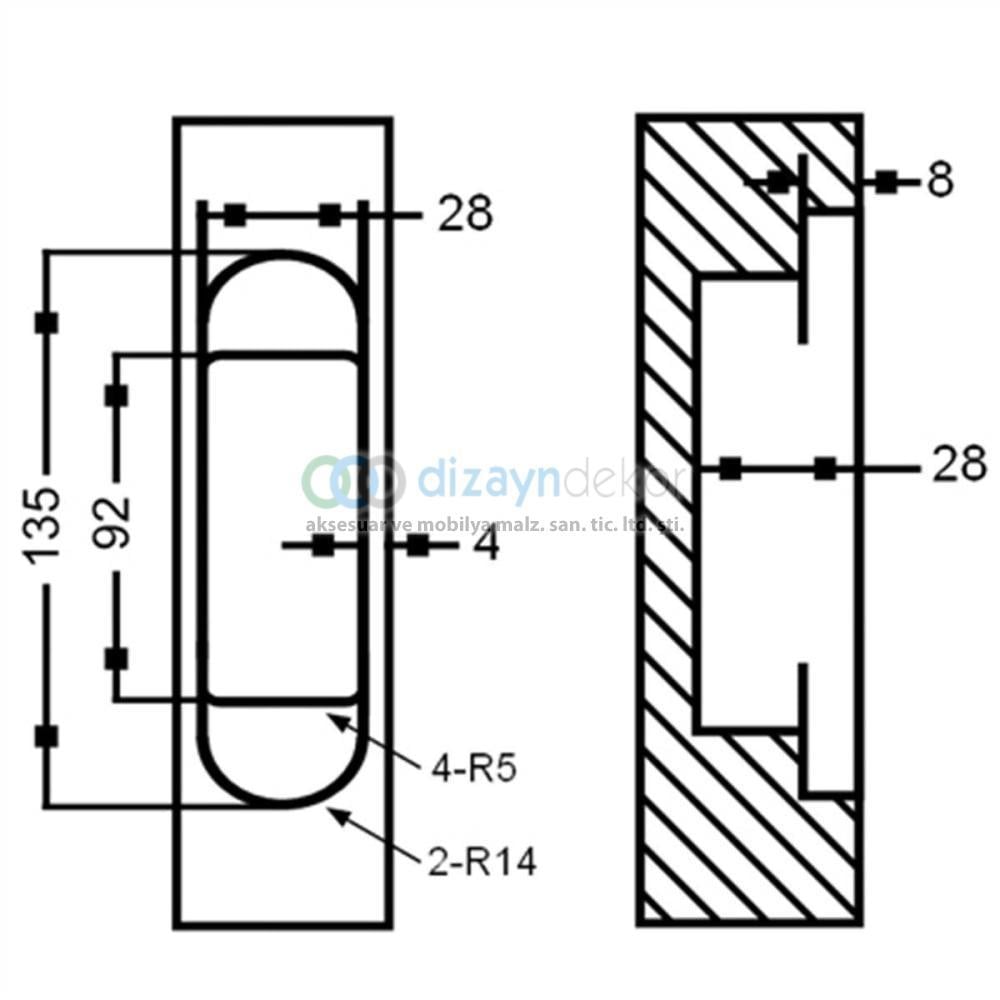 Soho 3 D Gizli Gömme Ayarlı Kapı Menteşesi Mat Krom 135*28 Mm