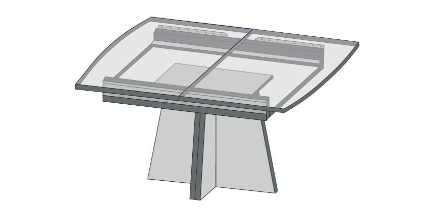 Standart Ortadan Açılır Masa Rayı 100 Cm