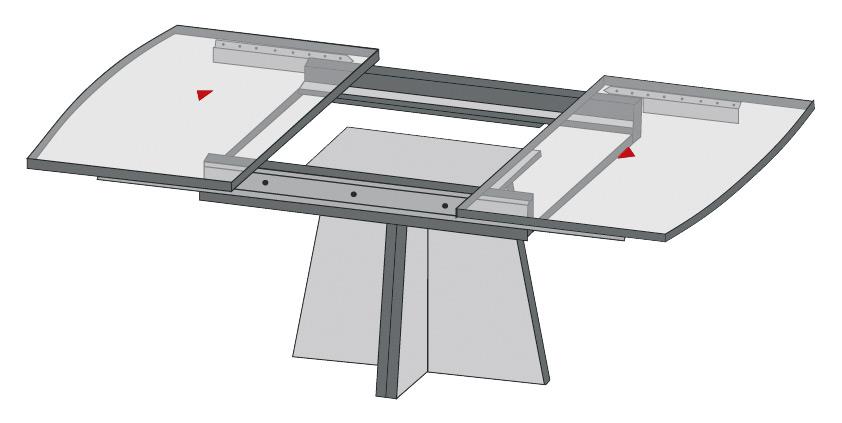 Standart Ortadan Açılır Masa Rayı 68 Cm
