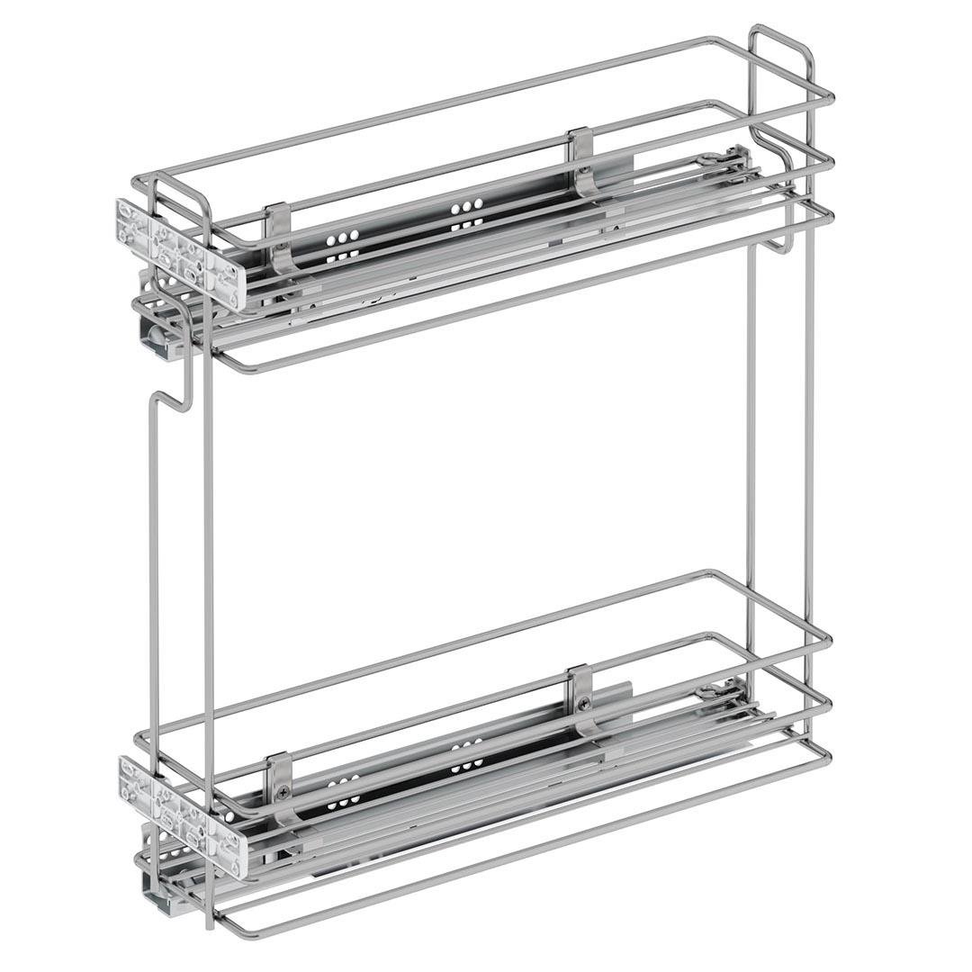 Tezgah Altı Ahşap Tabanlı Gizli Blum Tandem Raylı Şişelik-Deterjanlık Antrasit S2880-S2881