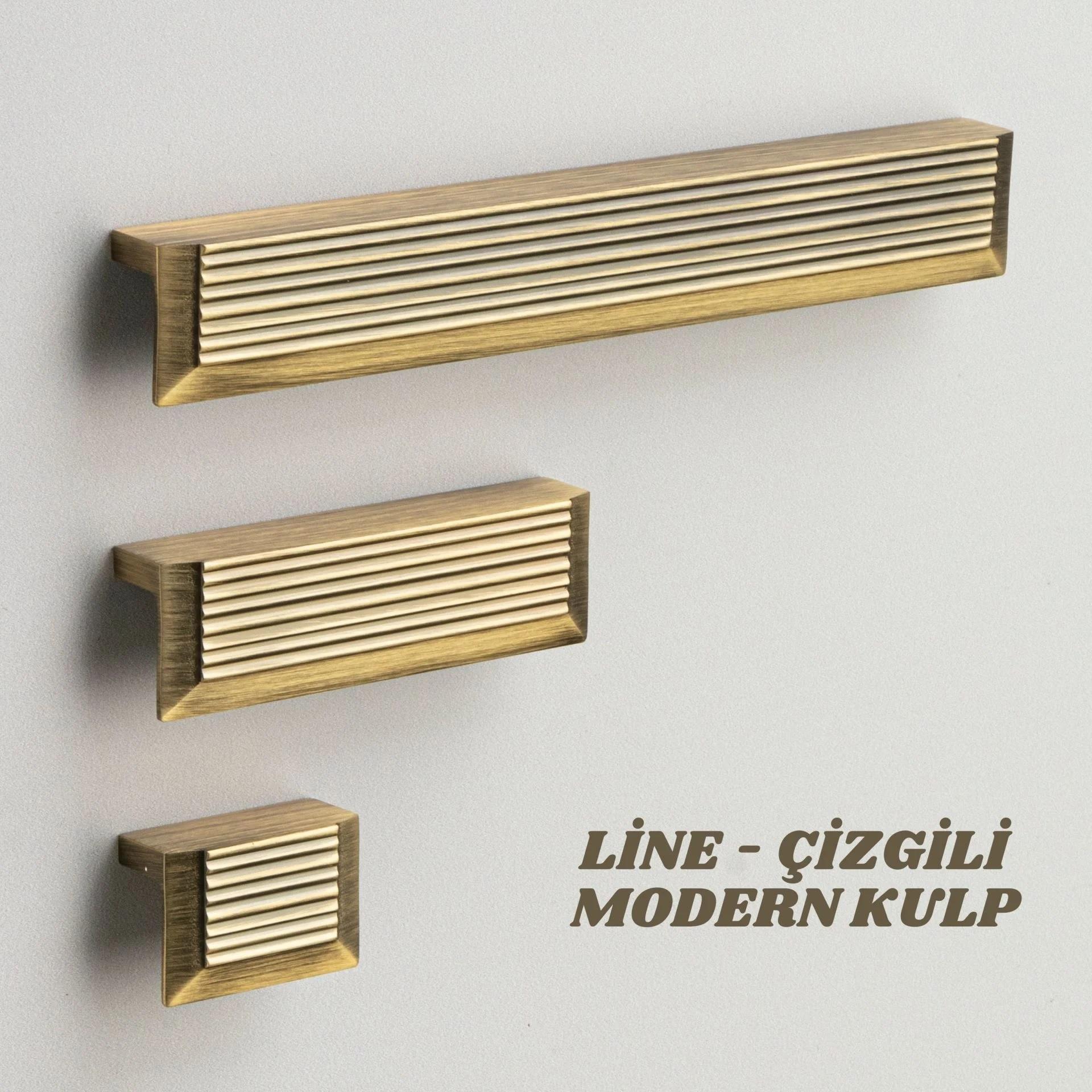 Tline L Tipi Çizgili Antik Bronz Tekli Kulp 32 mm. 209060