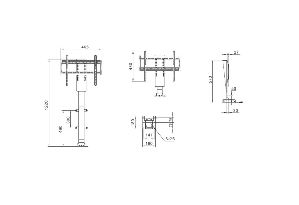 Tv Lift Stantı Motorlu Kumandalı 42 İnç