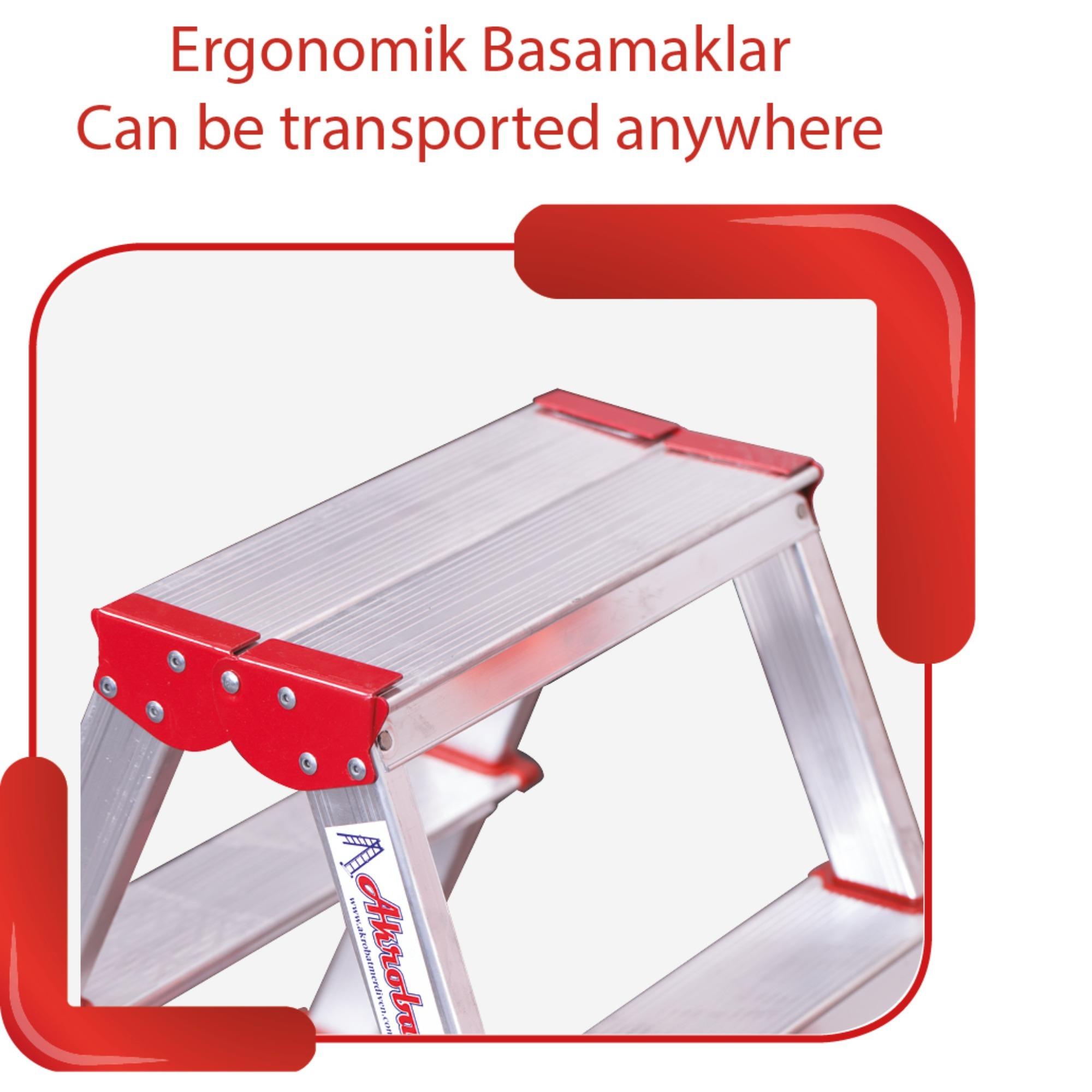 Üç Basamaklı Ev Tipi Katlanır Alüminyum Merdiven