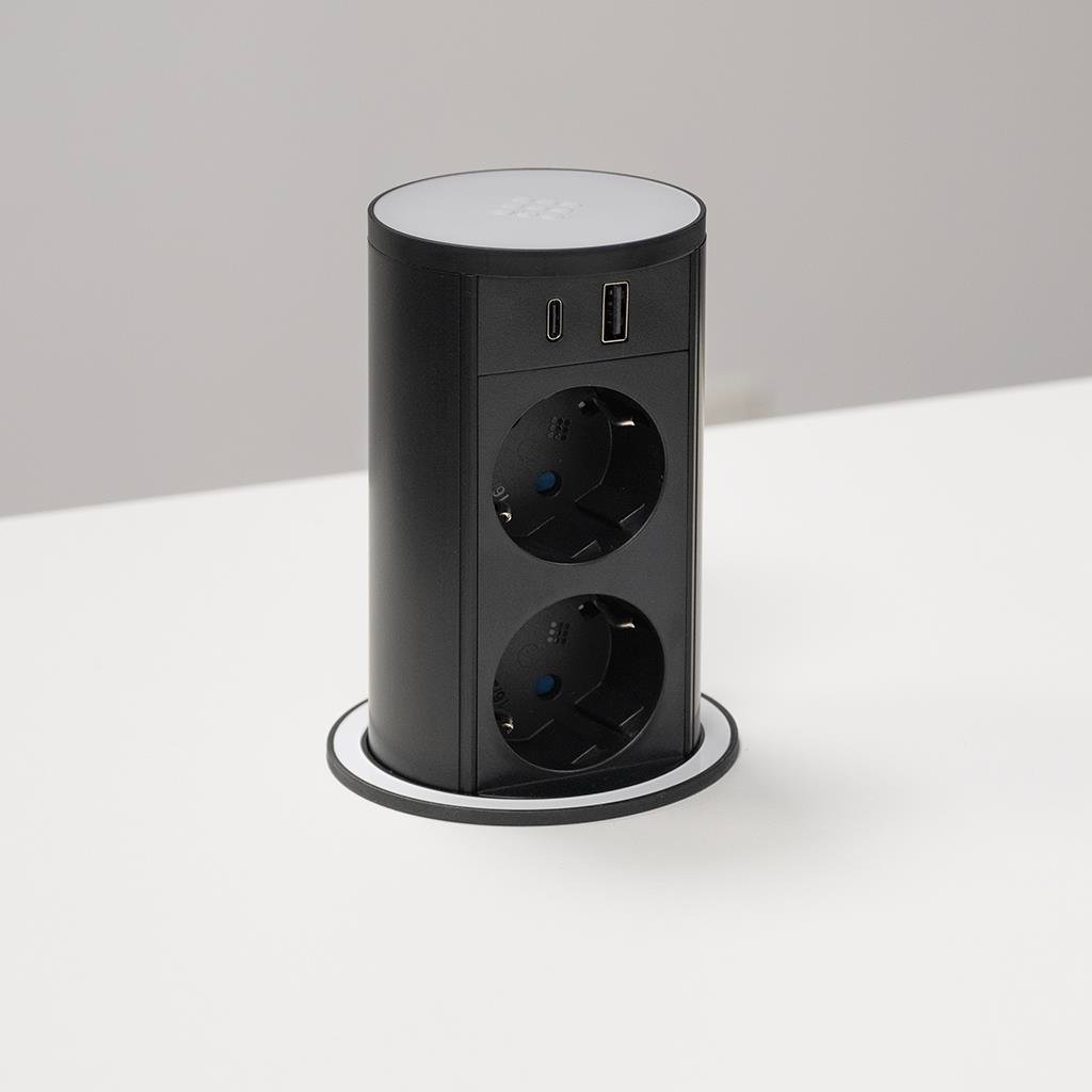 Versa Lift Basaç Pop-Up Silindir Kablosuz Wifi Şarjlı Priz Ünitesi