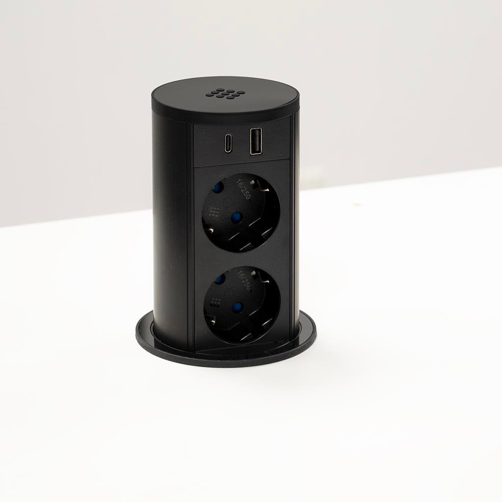 Versa Lift Basaç Pop-Up Silindir Kablosuz Wifi Şarjlı Priz Ünitesi