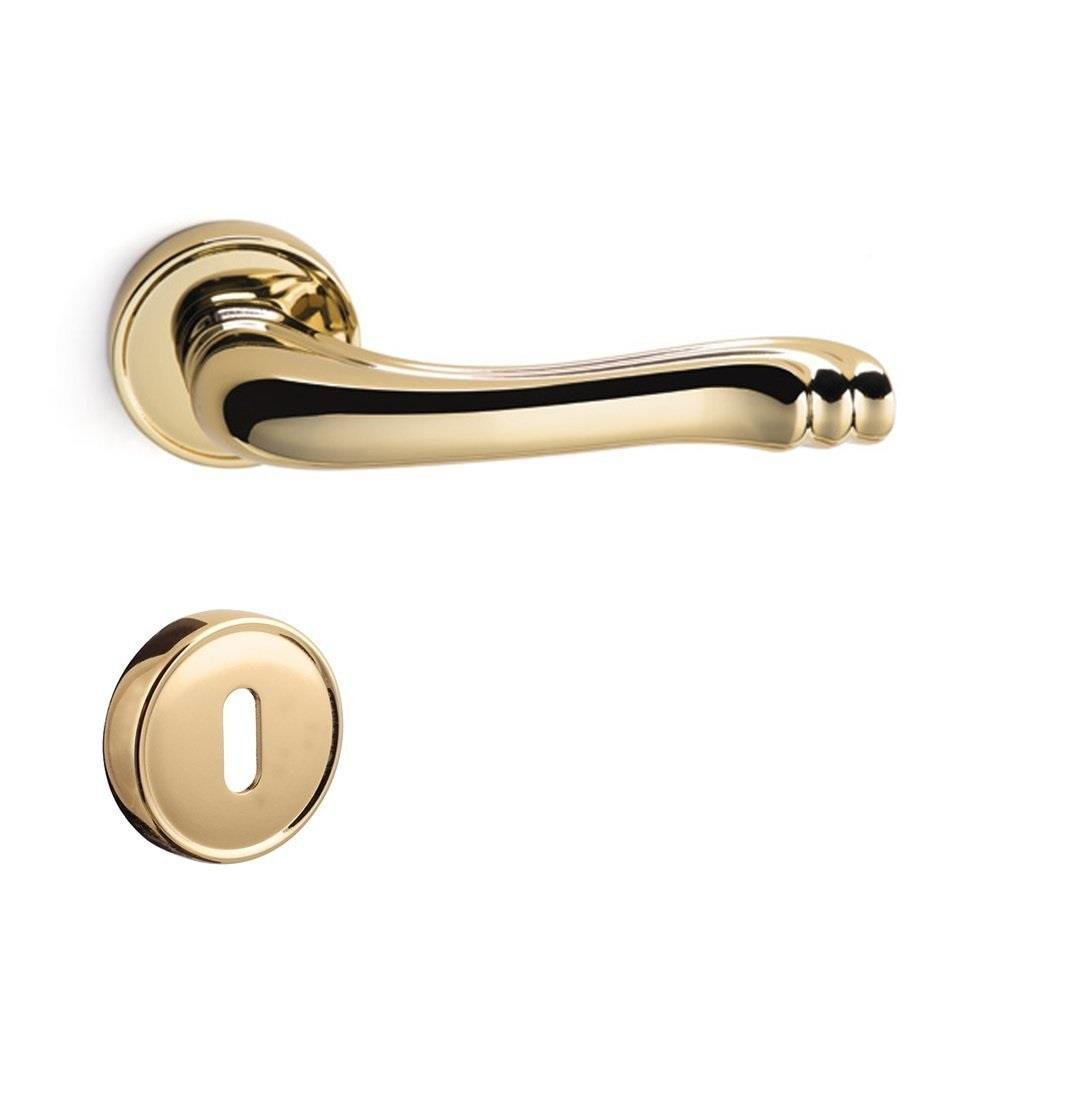 Victoria Rozetli Kapı Kolu Parlak Altın - Oda