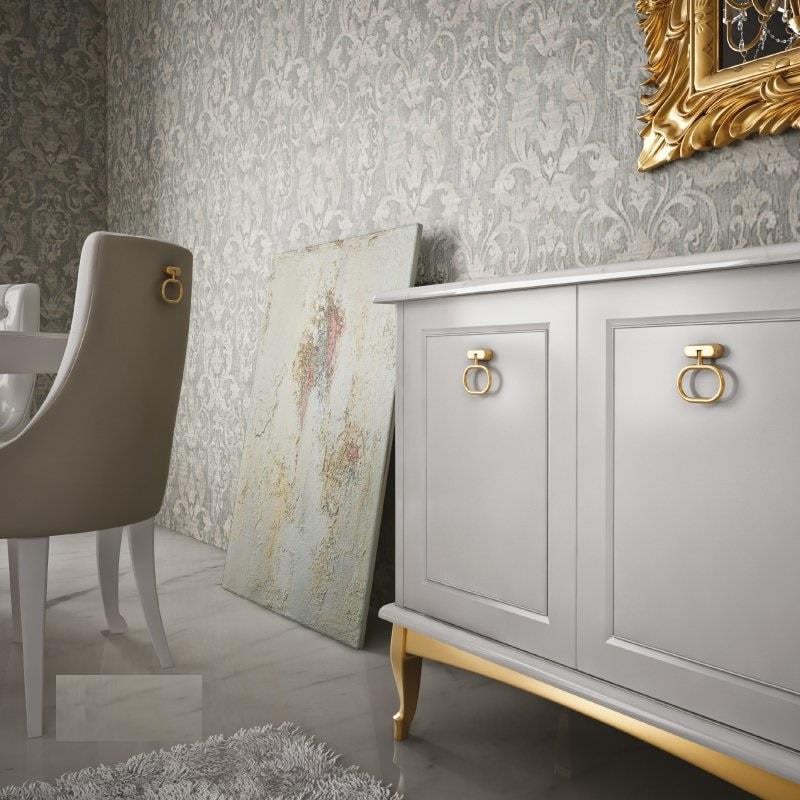 Wolf Halka Sarkaç Oval Kulp Parlak Altın