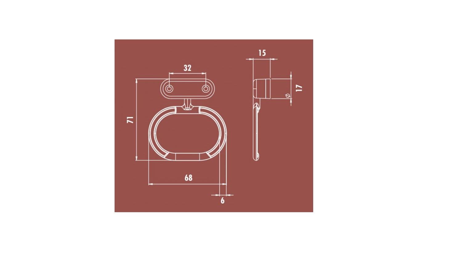 Wolf Halka Sarkaç Oval Kulp Parlak Altın