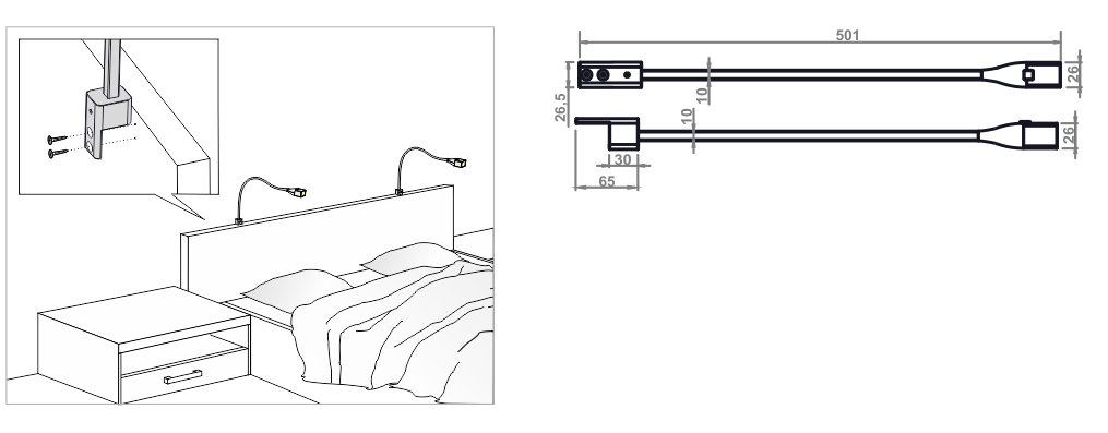 Yatak Başı Aydınlatma Esnek Usb Şarjlı Q
