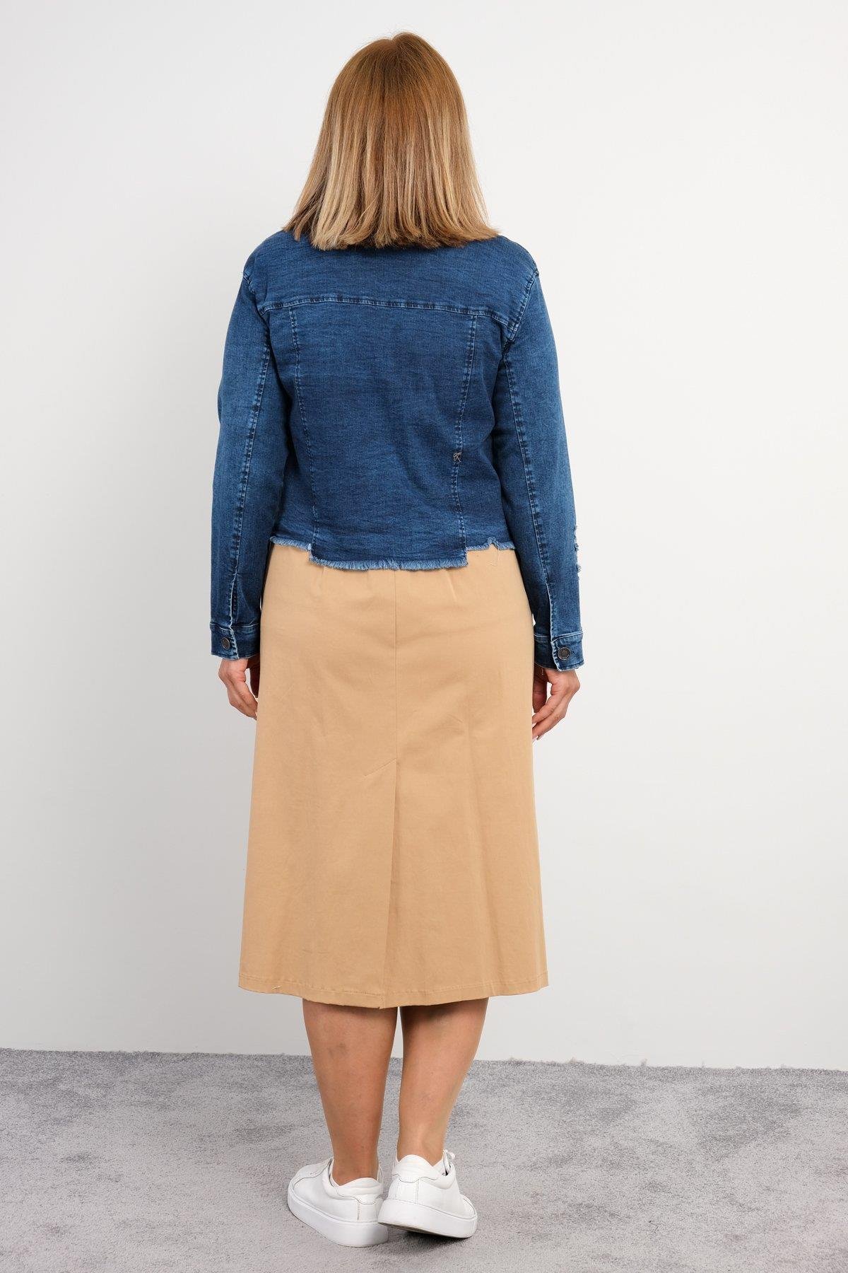 Dugmeli jacket uzun trenckot