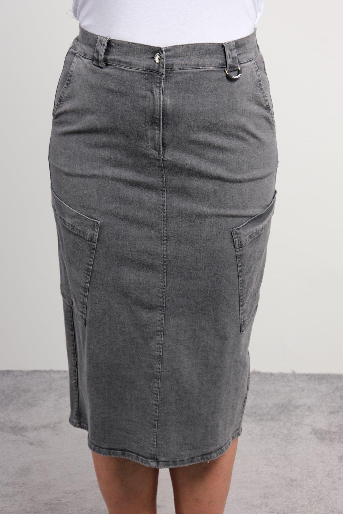 Fermurarlı kot etek