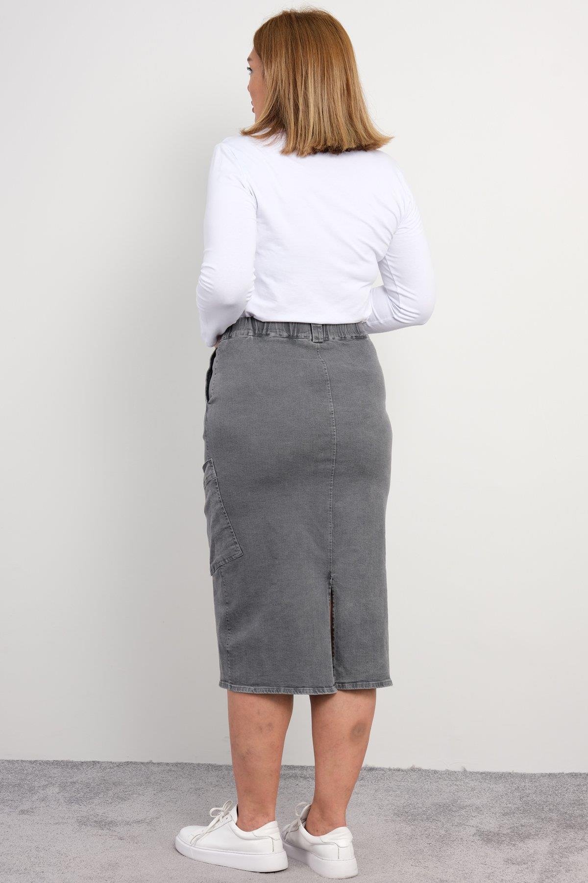 Fermurarlı kot etek