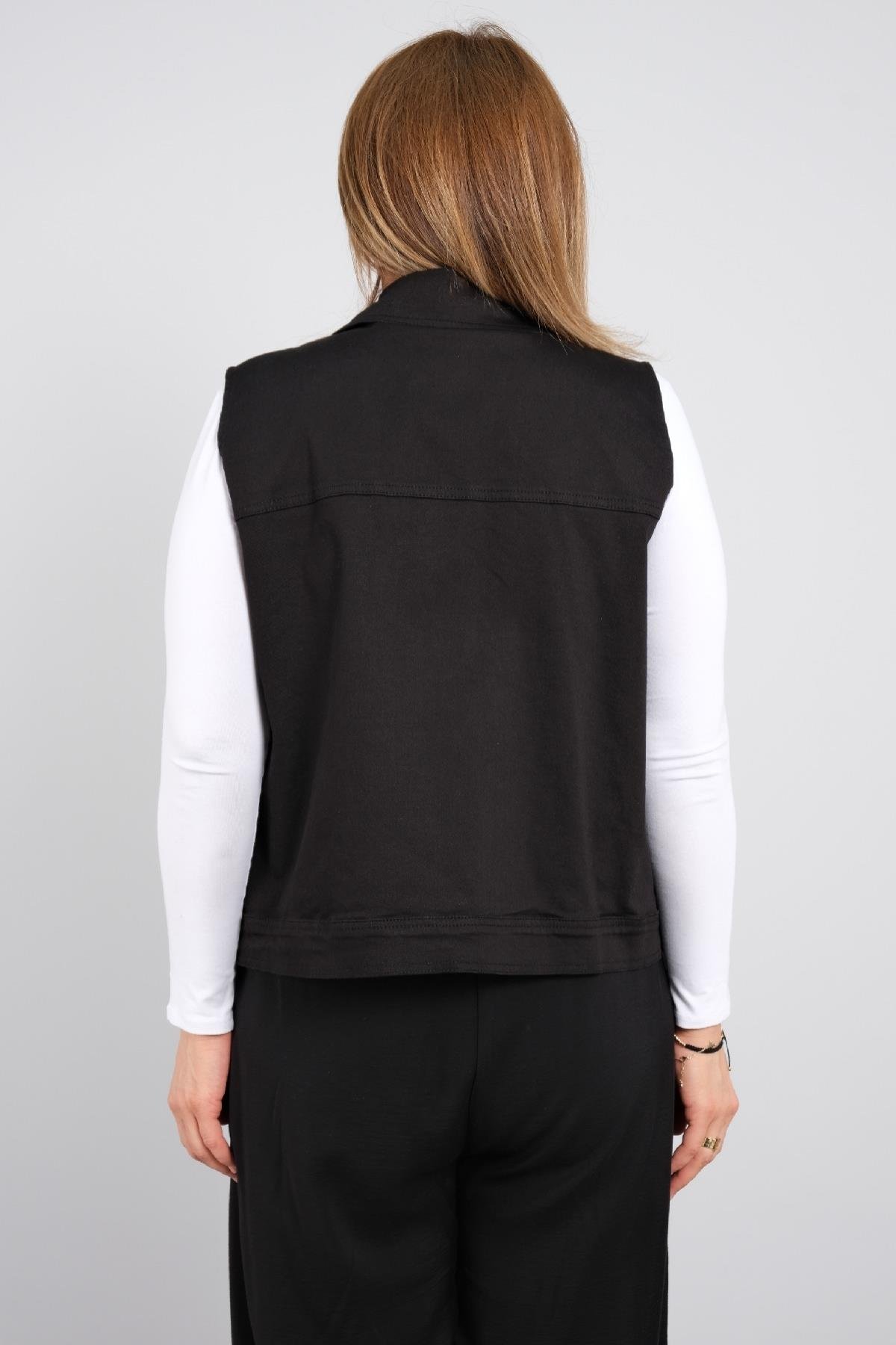 Kot kumaş çok şık kadın yeleği