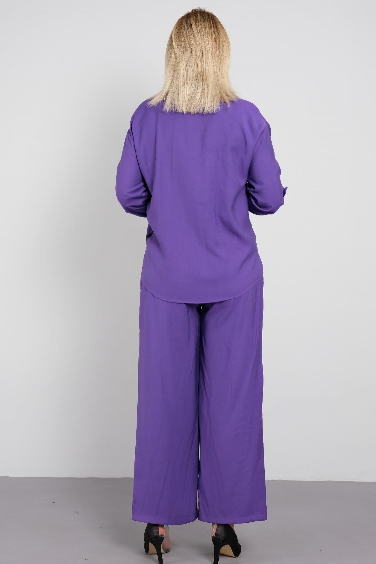 Önü baskılı, gömlek ve pantolon takım