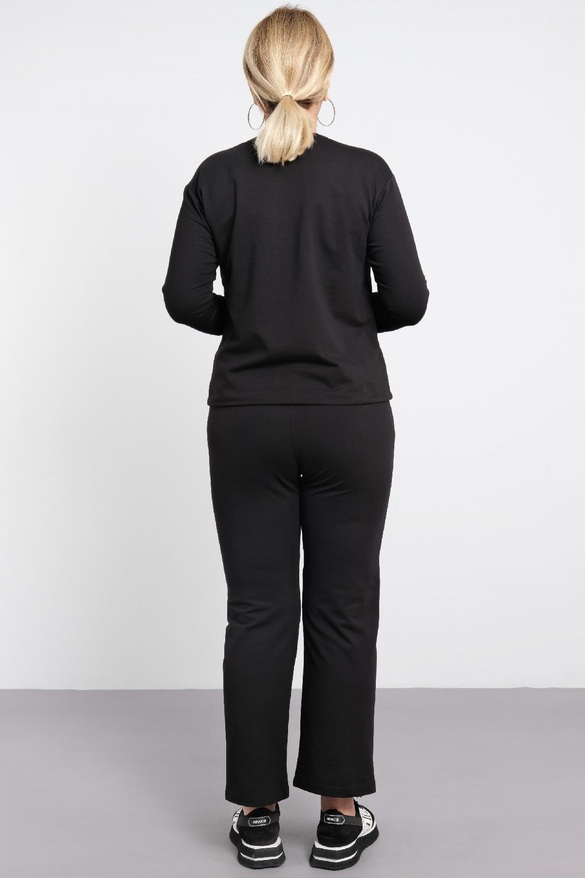 önü kuş baskılı, kadın takımı