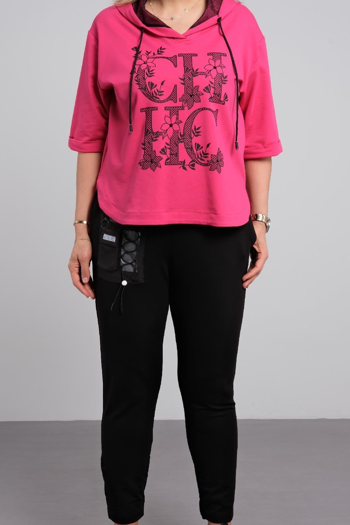 Spor tarz büyük beden kadın takımı