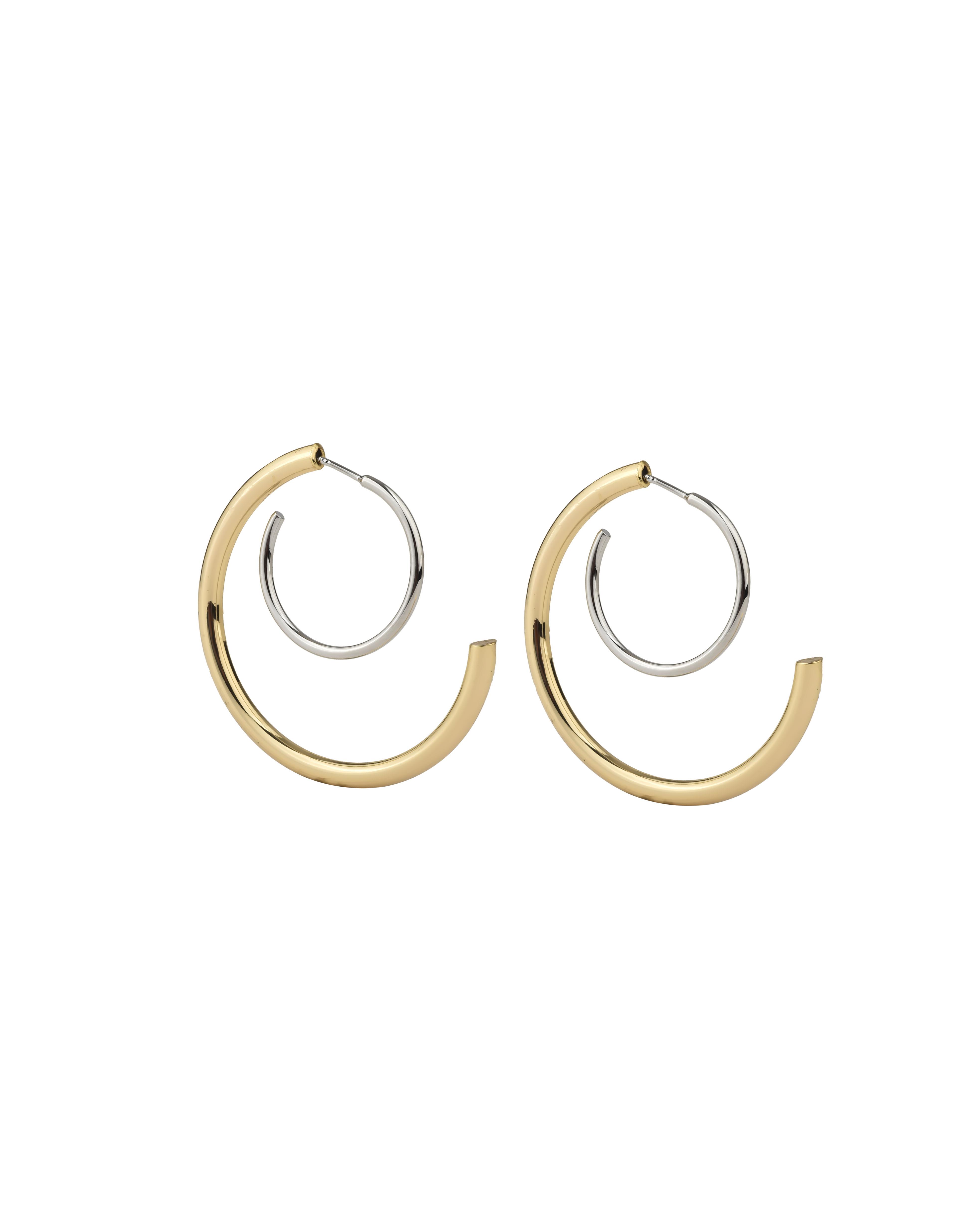 Gold-Silver Detaylı Küpe