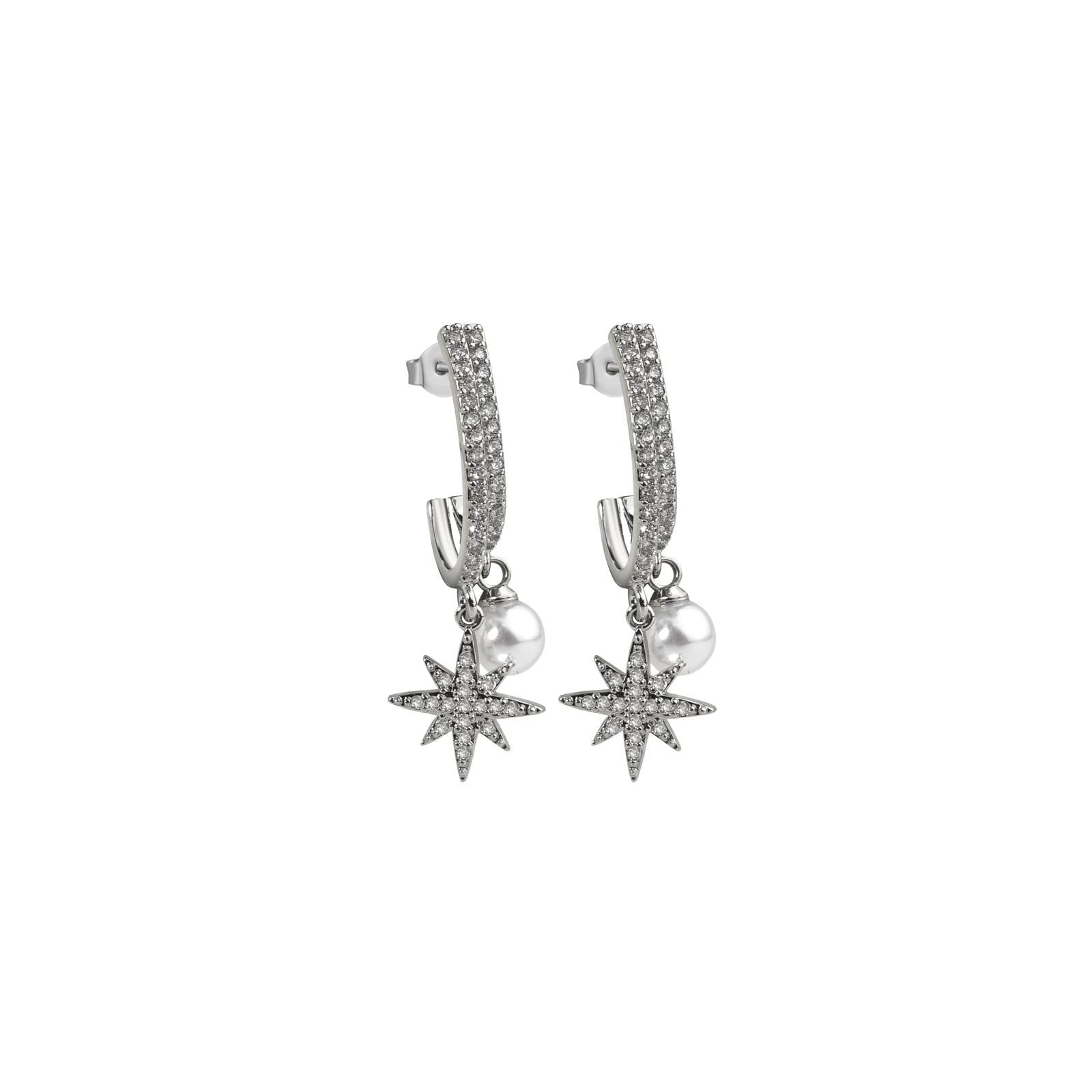 İnci Detaylı Silver Küpe