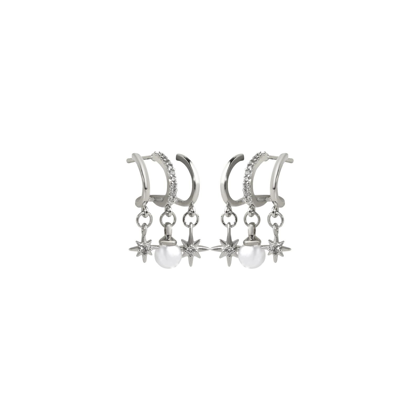 İnci Detaylı Silver Küpe