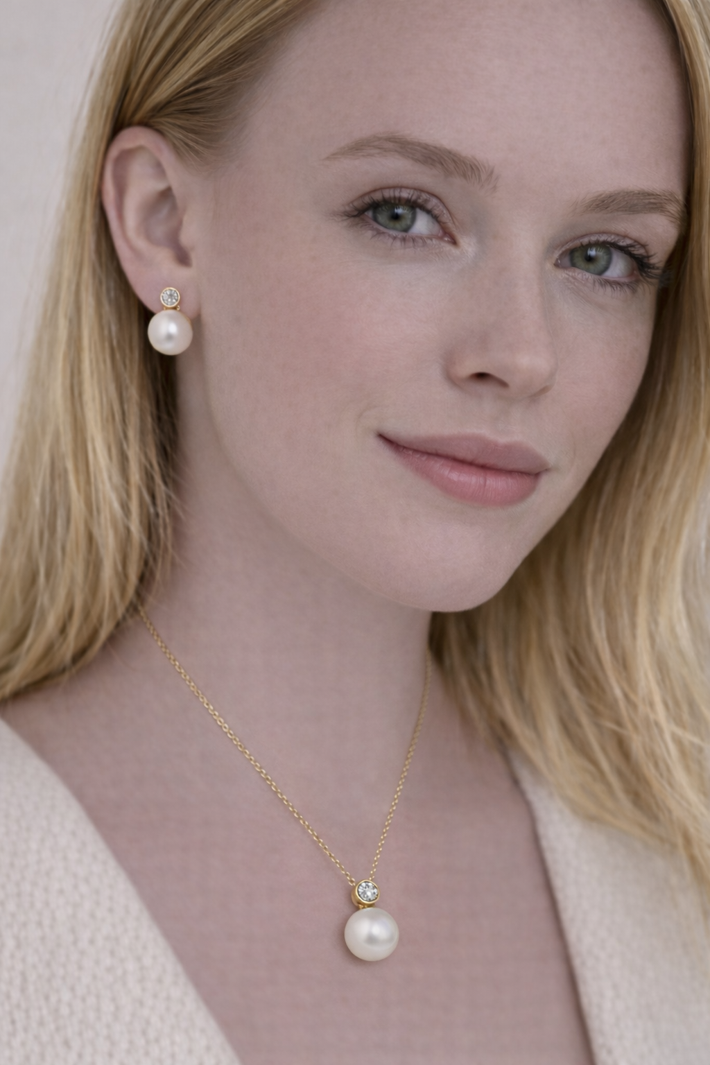 İnci Küpe Ve Kolye Seti
