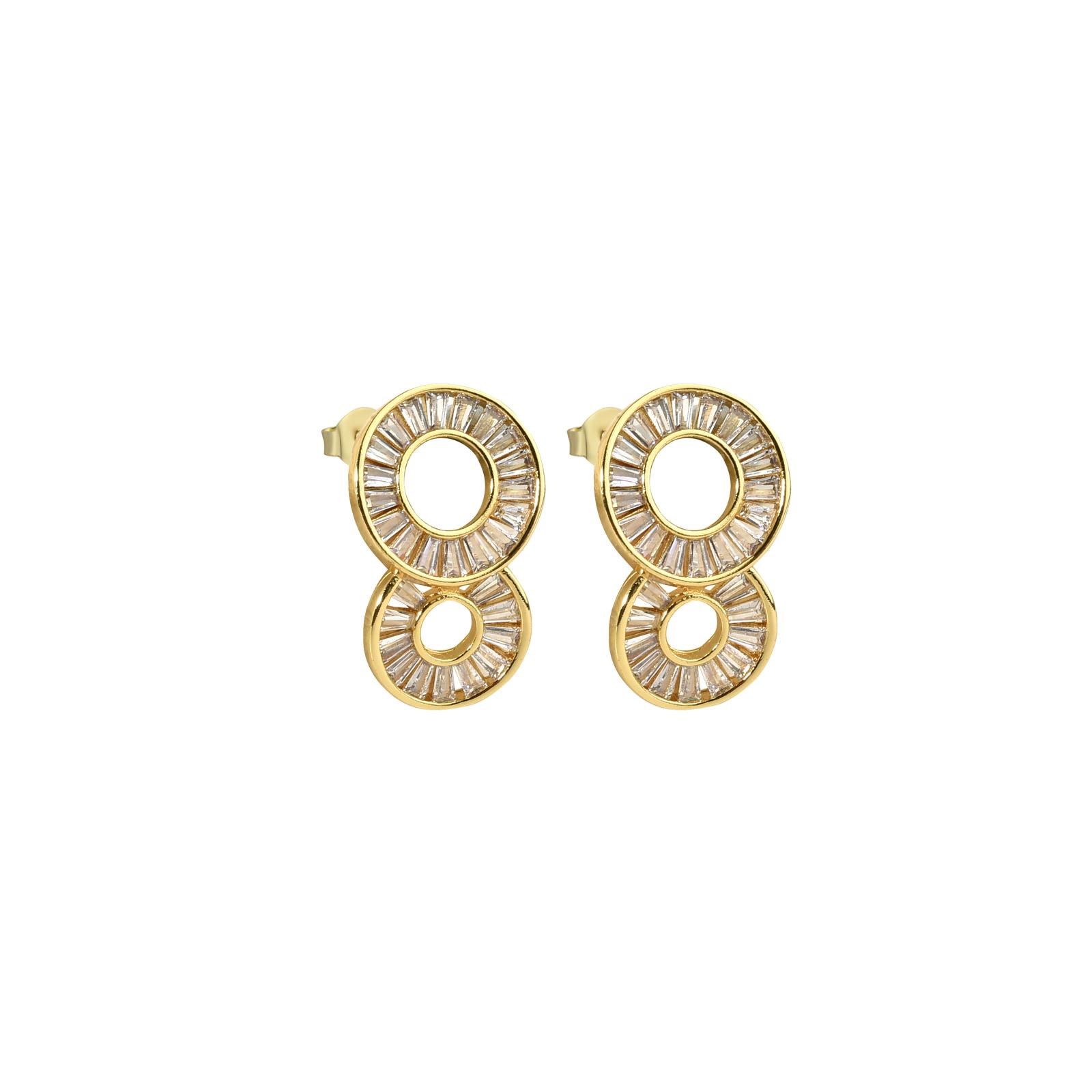 Taşlı Gold Küpe