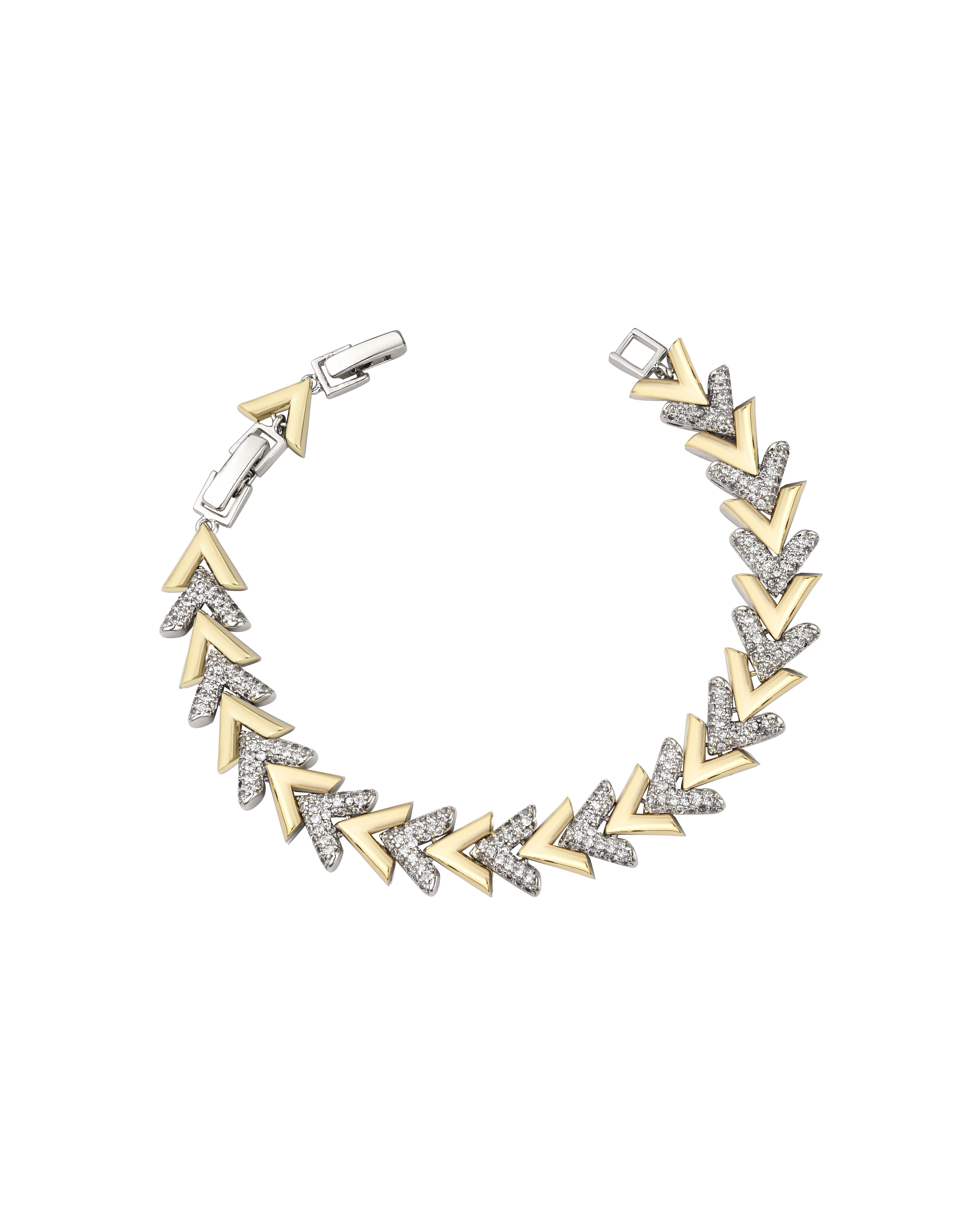 Taşlı Gold-Silver Bileklik