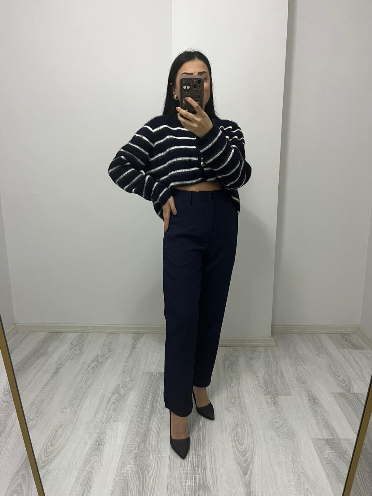Double Kumaş Pileli Pantolon Lacivert