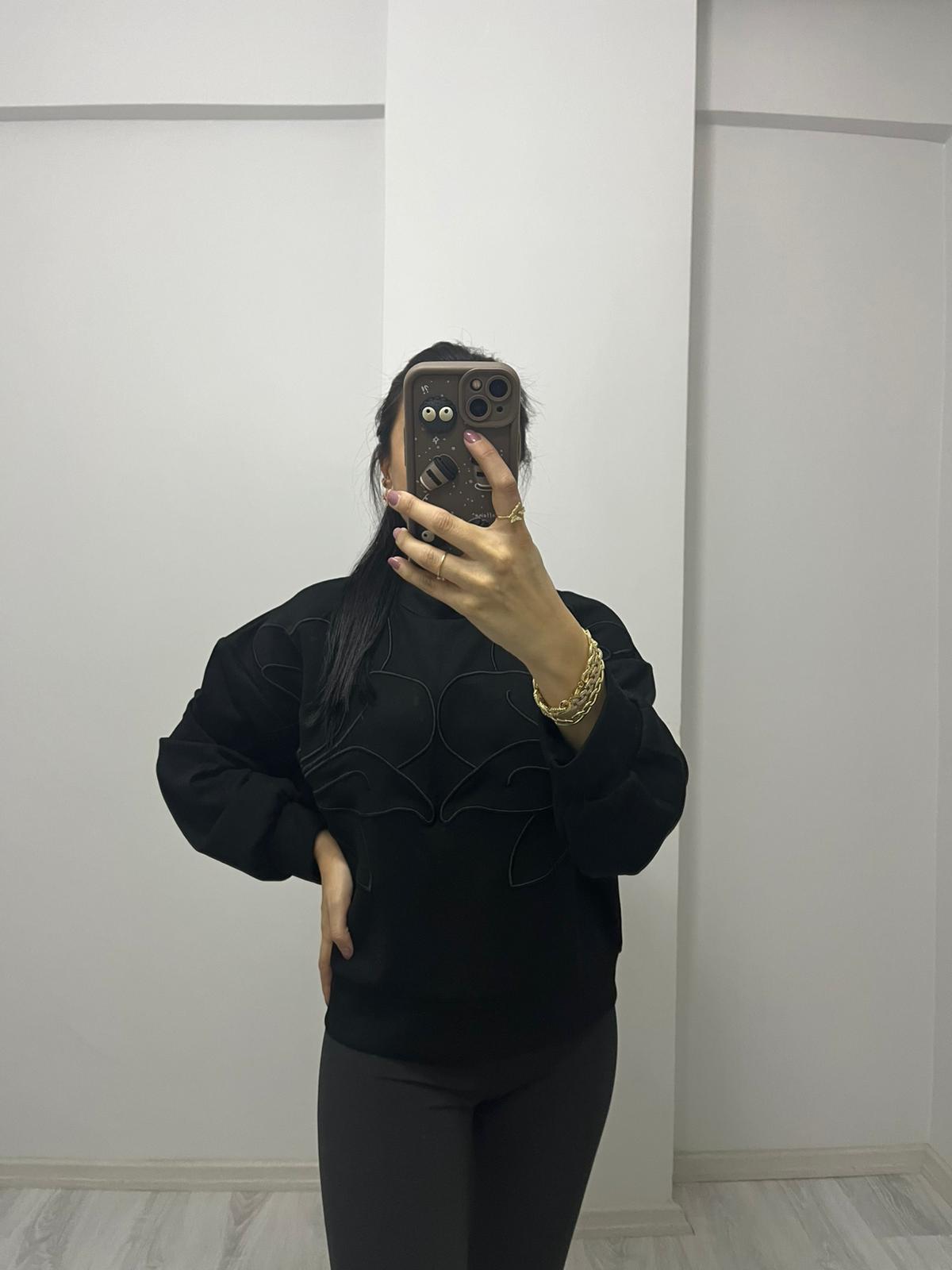Oysho Premıum Kumaş Sweatshırt Siyah