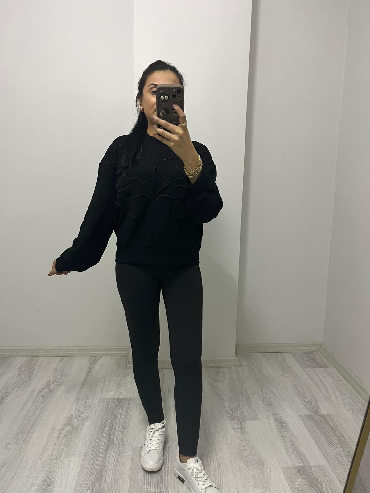 Oysho Premıum Kumaş Sweatshırt Siyah