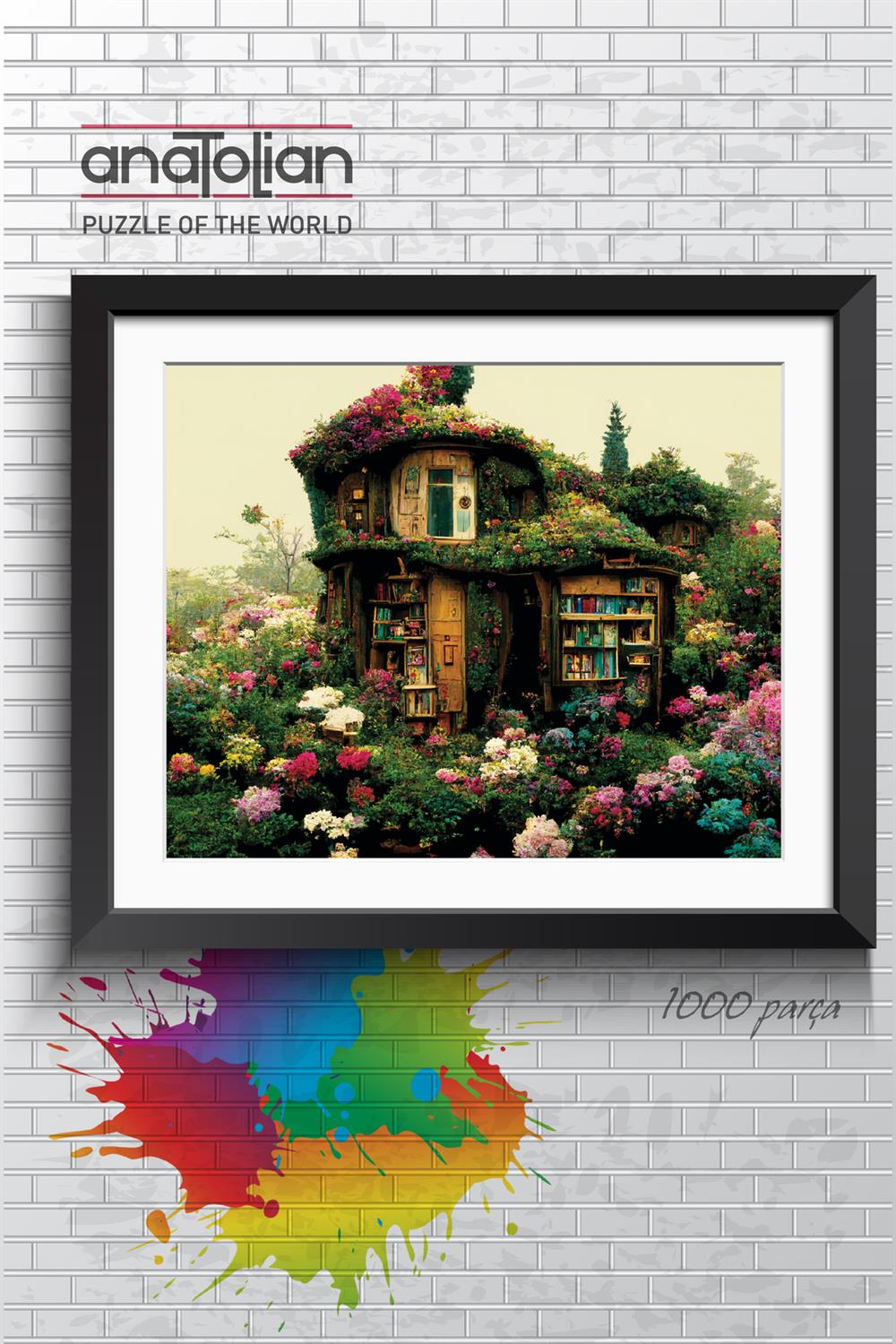 1000 Parçalık Puzzle / Çiçekli Kütüphane