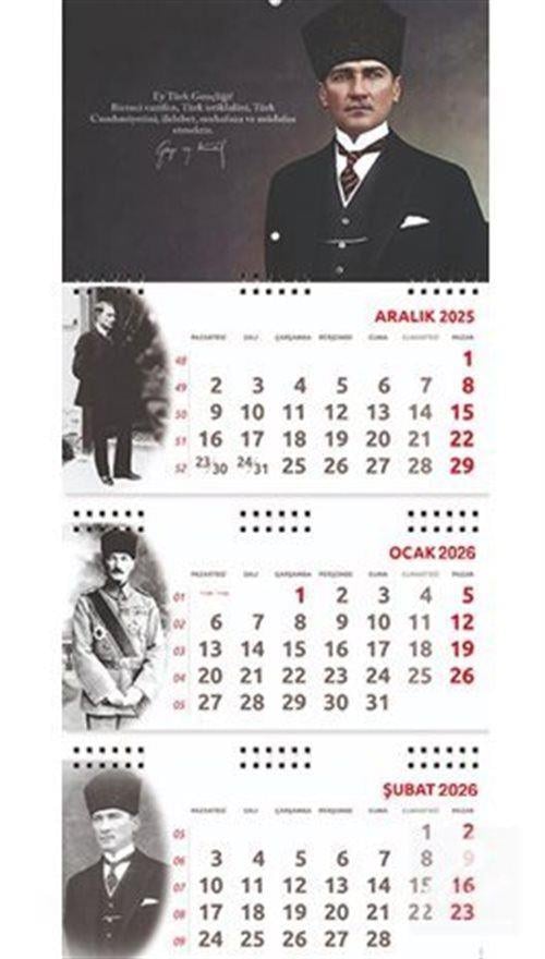 2026 Atatürk Gemici Duvar Takvimi - Gazi