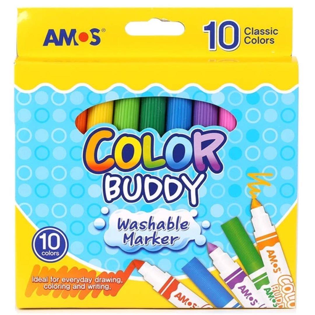 Amos Yıkanabilir Keçeli Kalem M Jumbo 10'lu