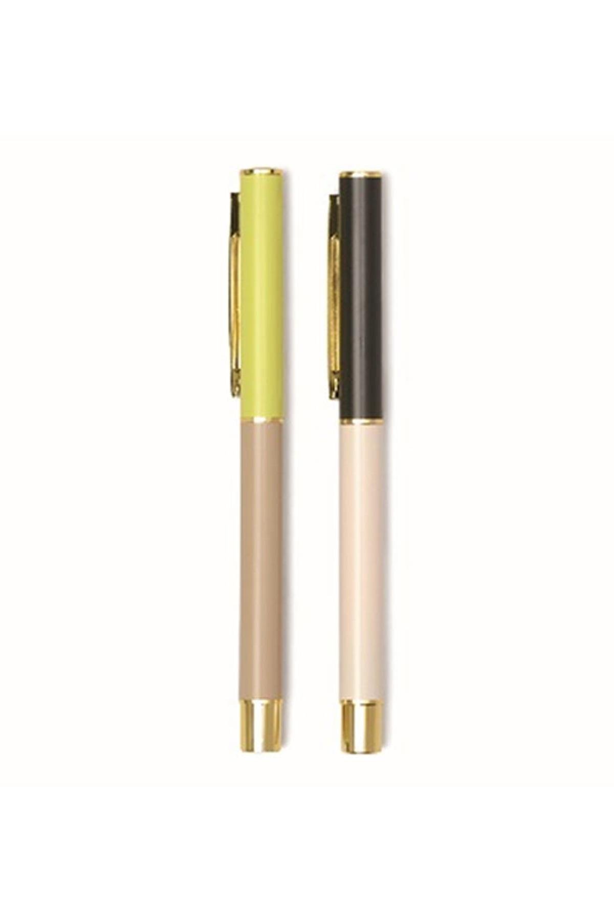 Color Block Pens Off Whıte & Taupe (Set Of 2) - 2'Li Tükenmez