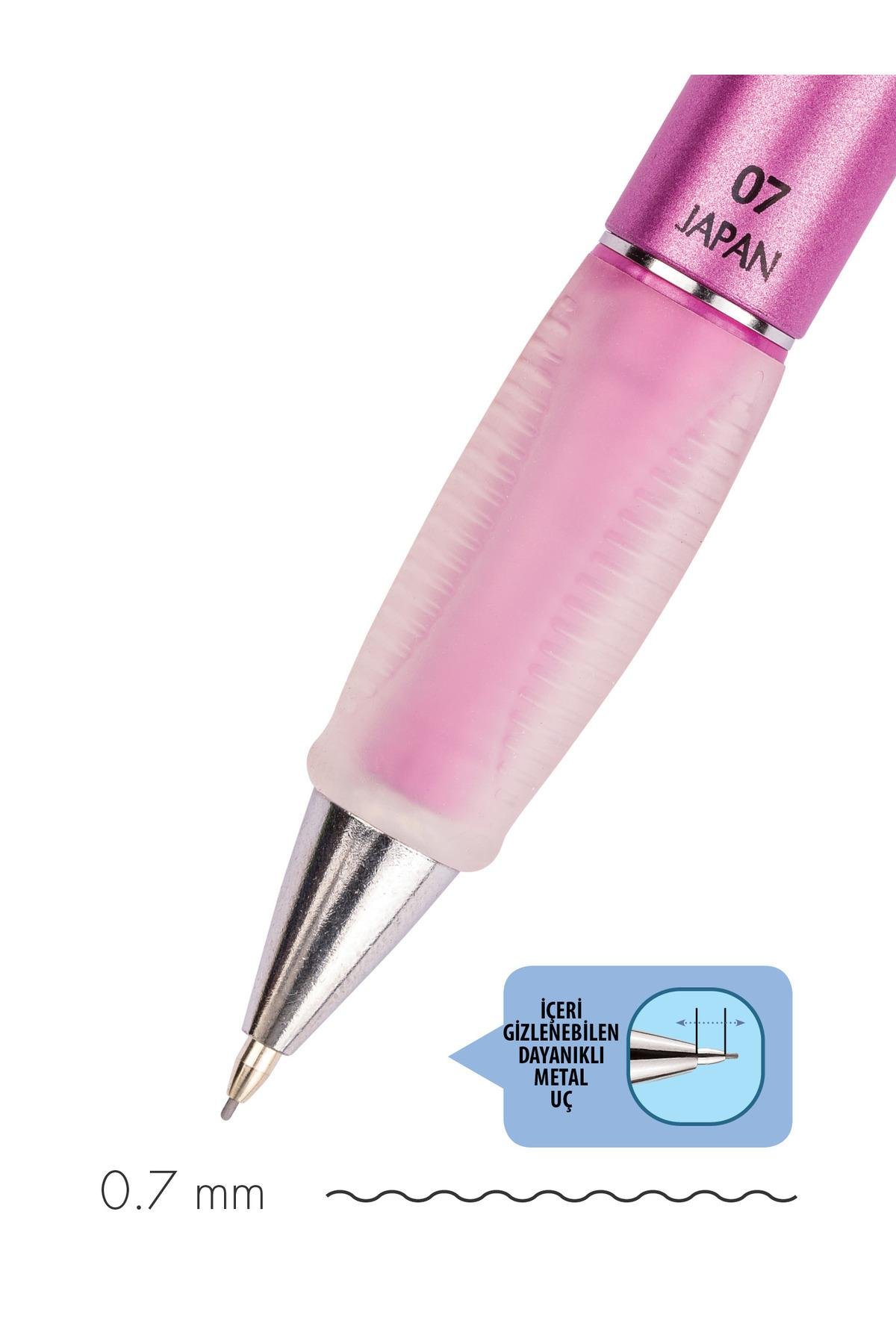 Deep Mekanik Kurşun Kalem 0.7mm Metalik Prenses Pembe