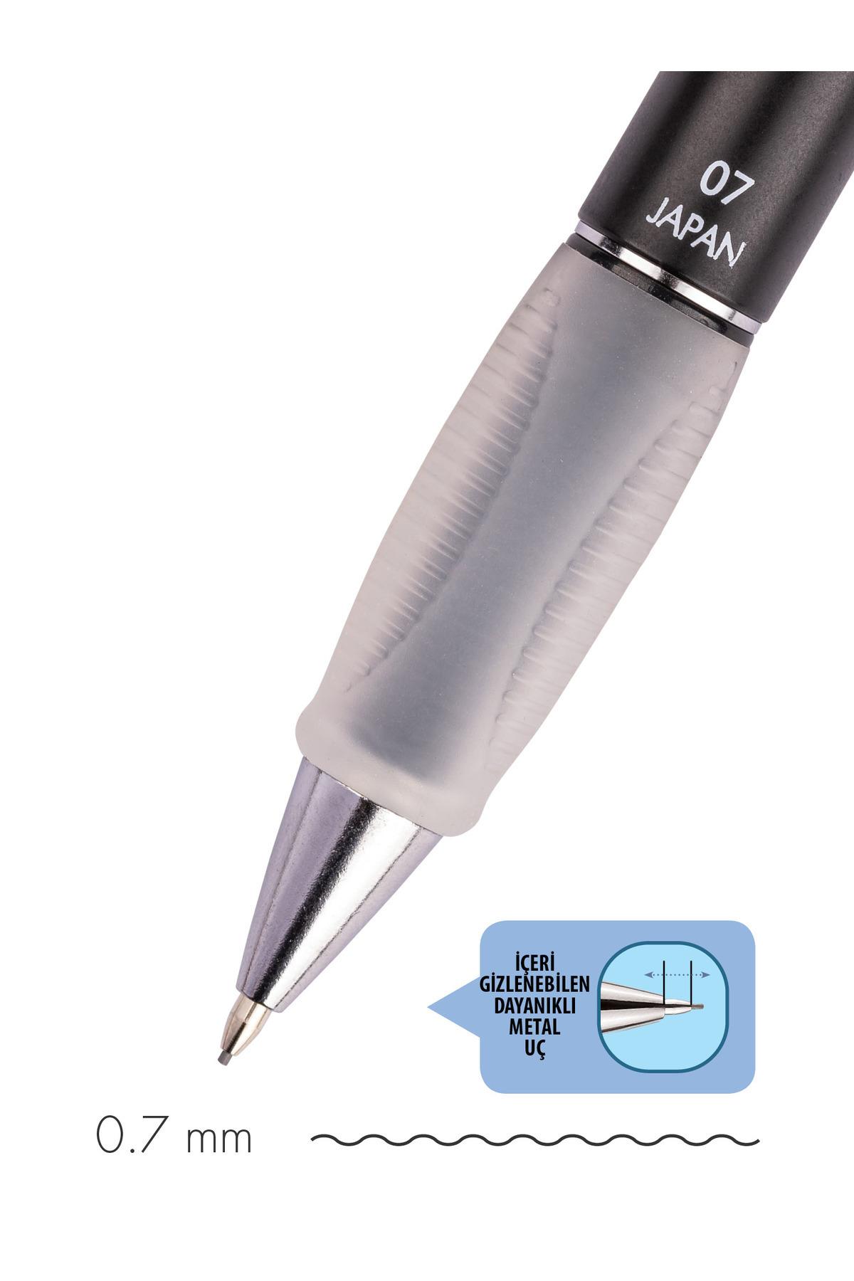 Deep Mekanik Kurşun Kalem 0.7mm Metalik Mr. Siyah