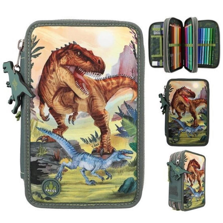 Dino 3 Katlı Işıklı Dolu Kalem Kutu