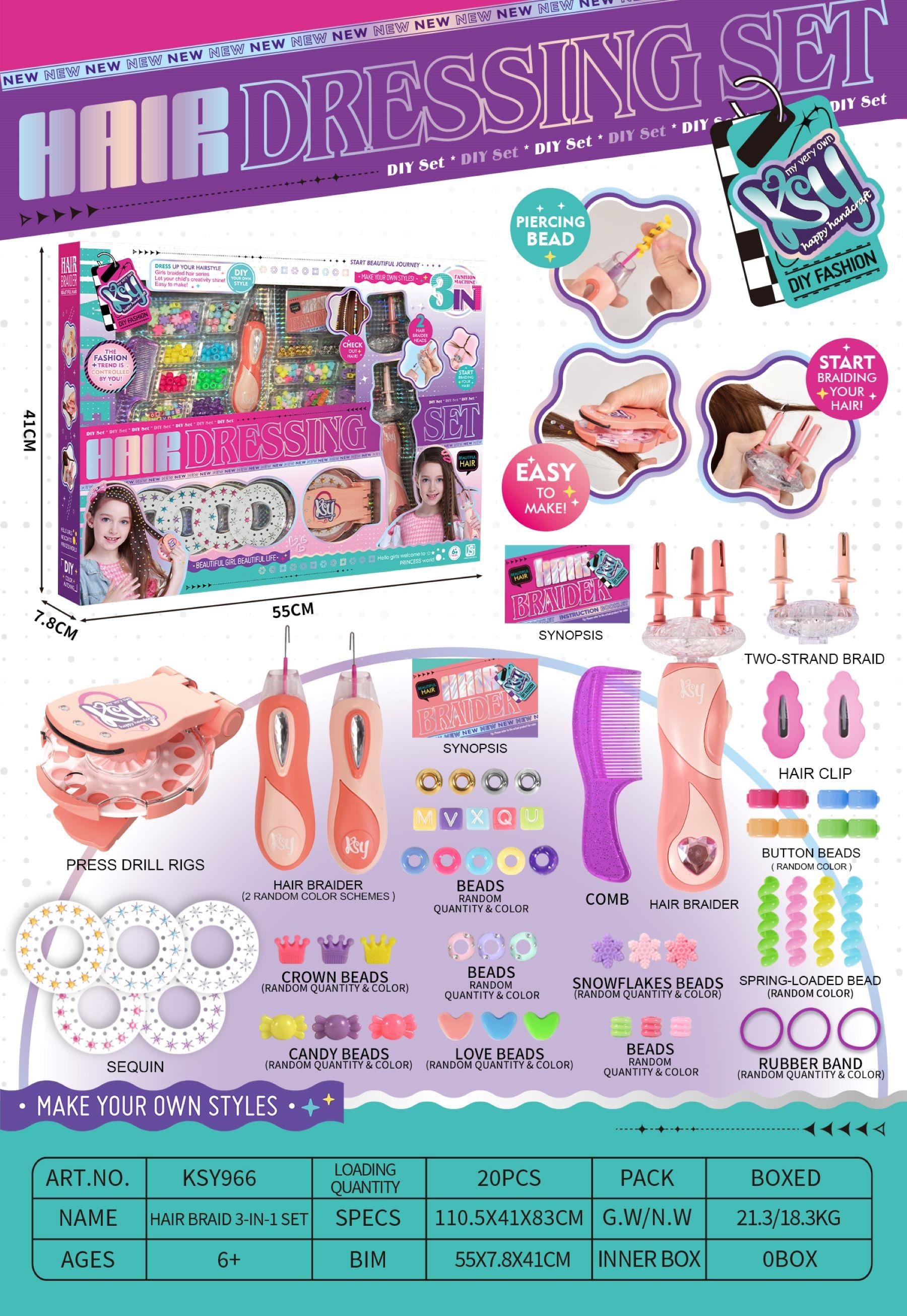Dıy 3 İn 1 Hair Dressing  Set / Ksy966
