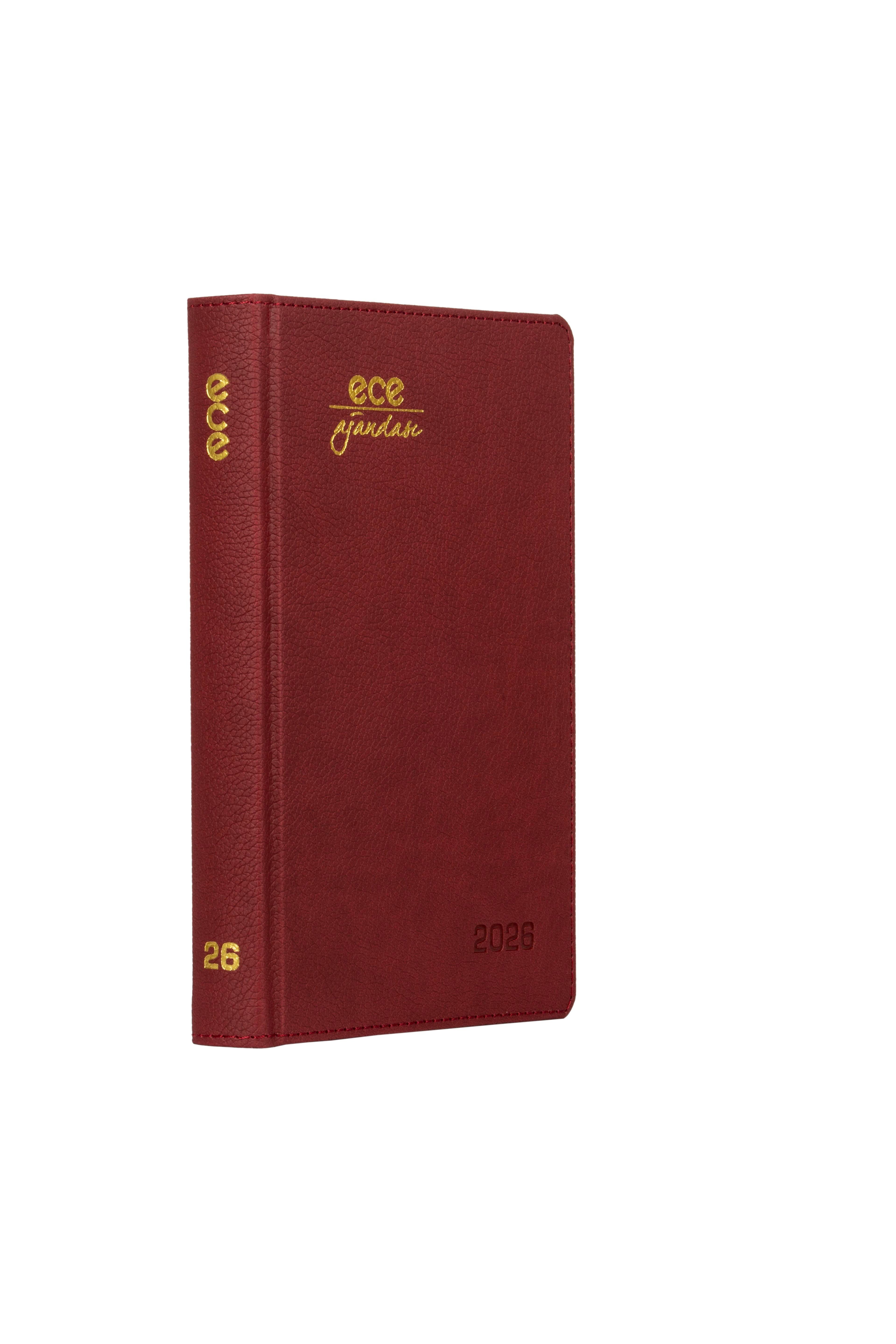 Ece-Kemer Bordo Çizgili Günlük 14x20 2026