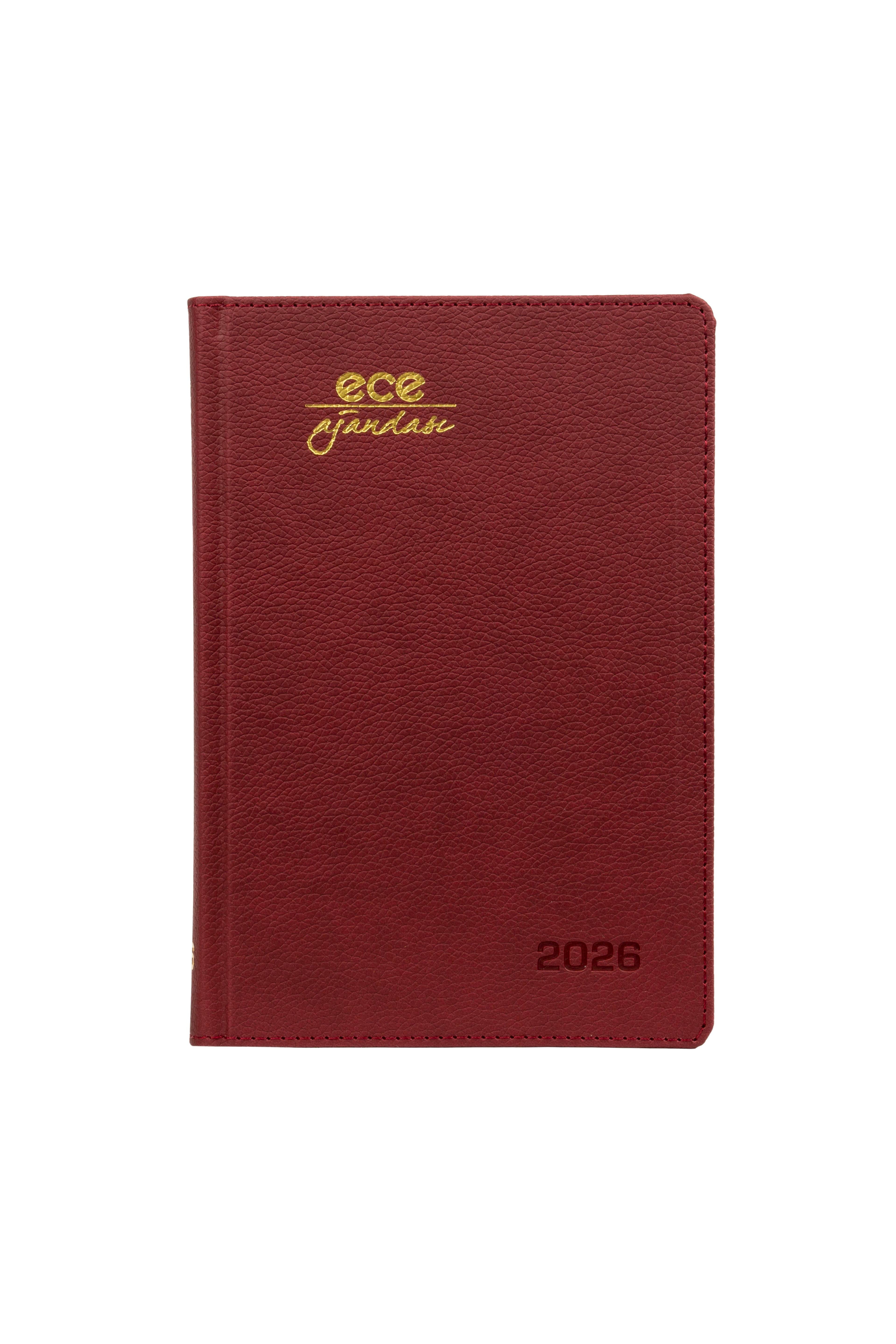 Ece-Kemer Bordo Çizgili Günlük 14x20 2026