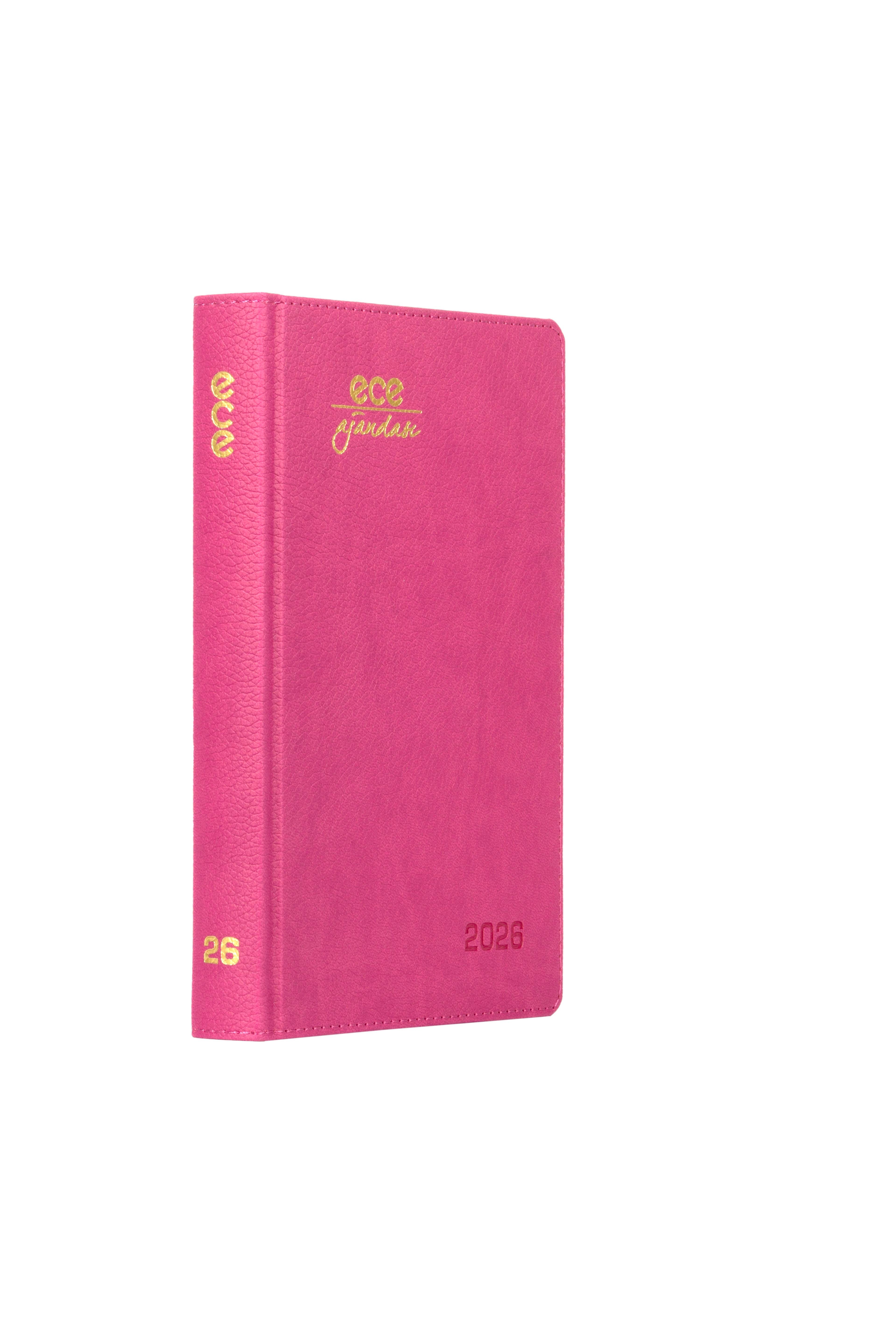 Ece-Kemer Koyu Pembe Çizgili Günlük 14x20 2026