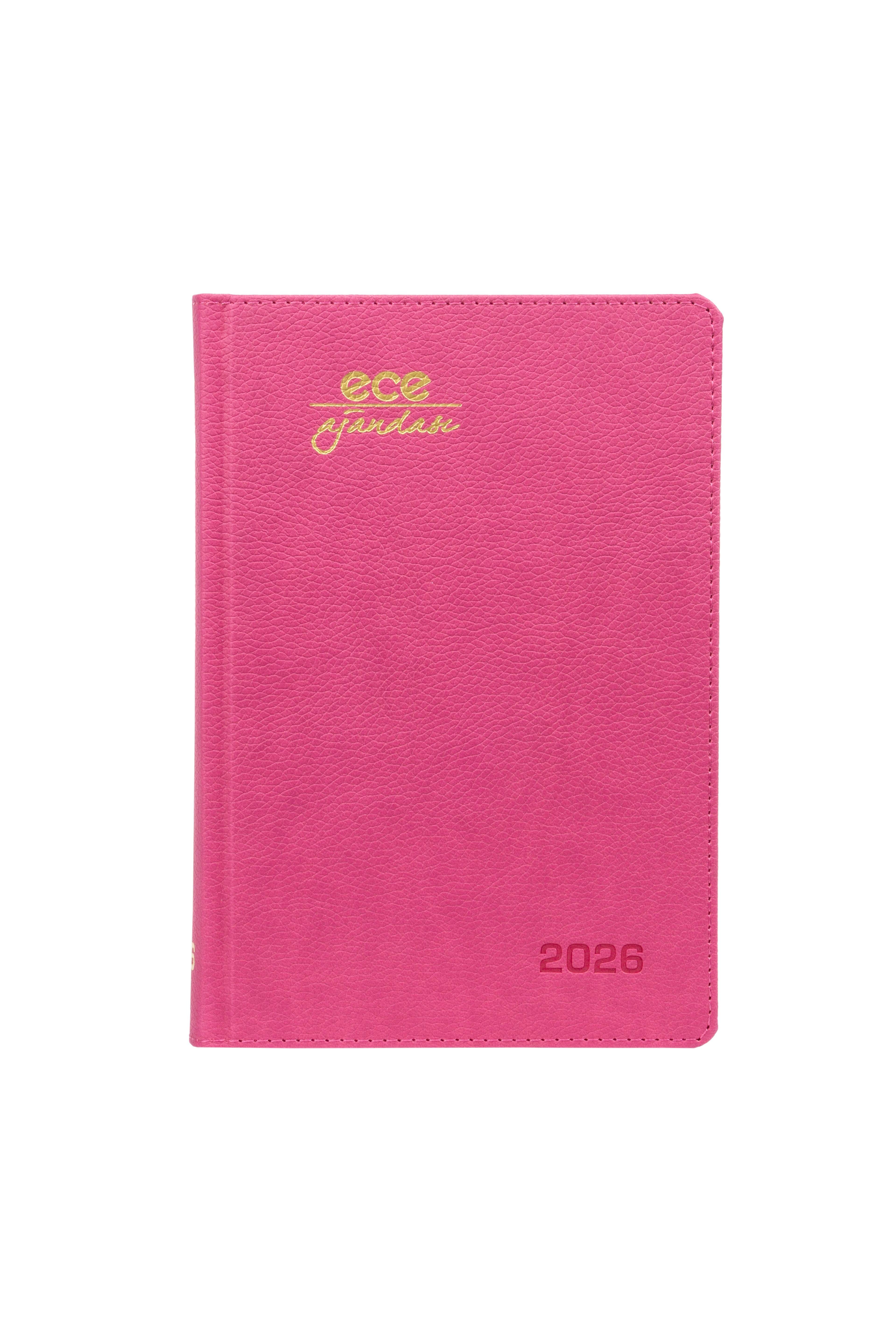 Ece-Kemer Koyu Pembe Çizgili Günlük 14x20 2026