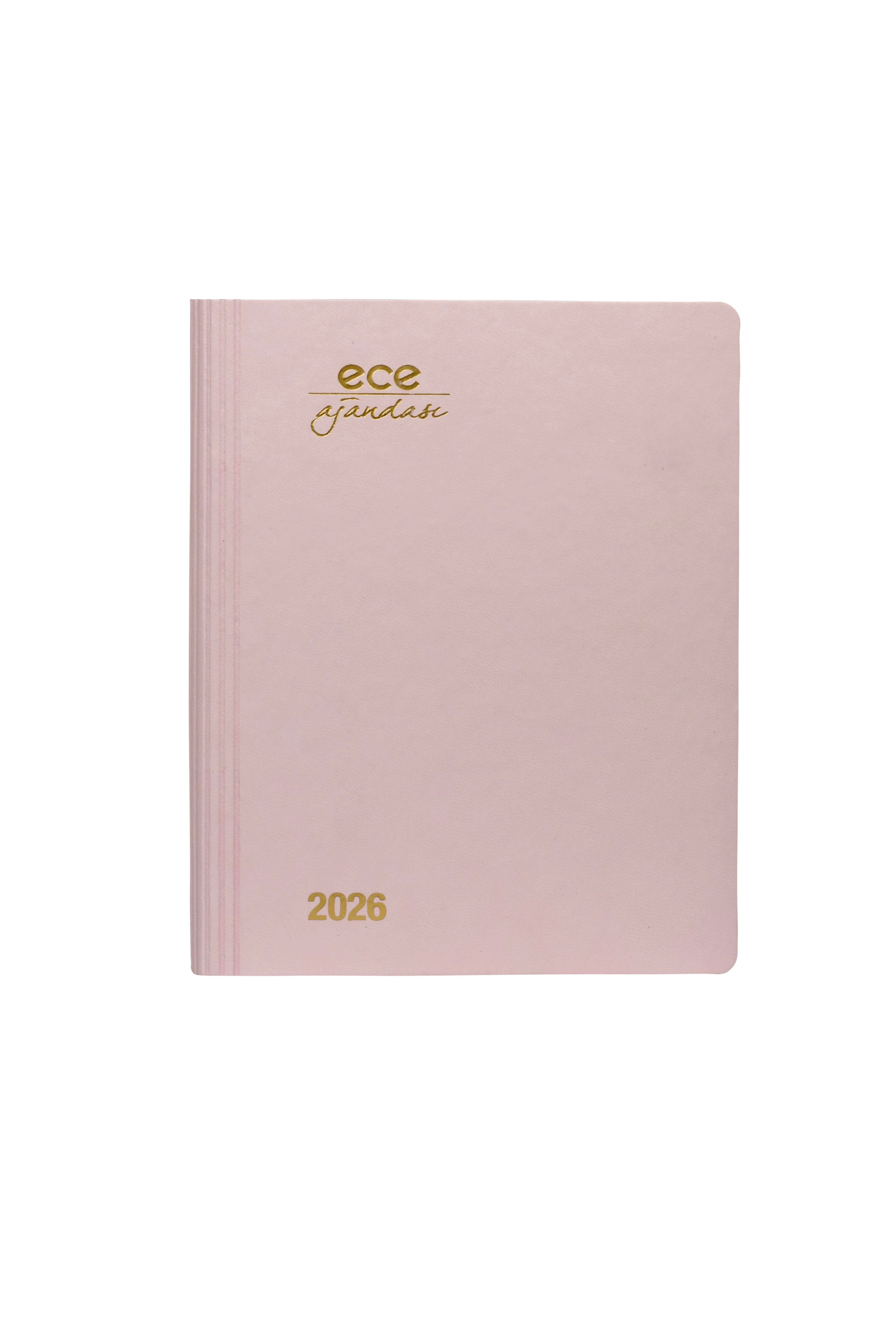 Ece-Marmaris Toz Pembe Çizgiil Günlük 12x16 2026