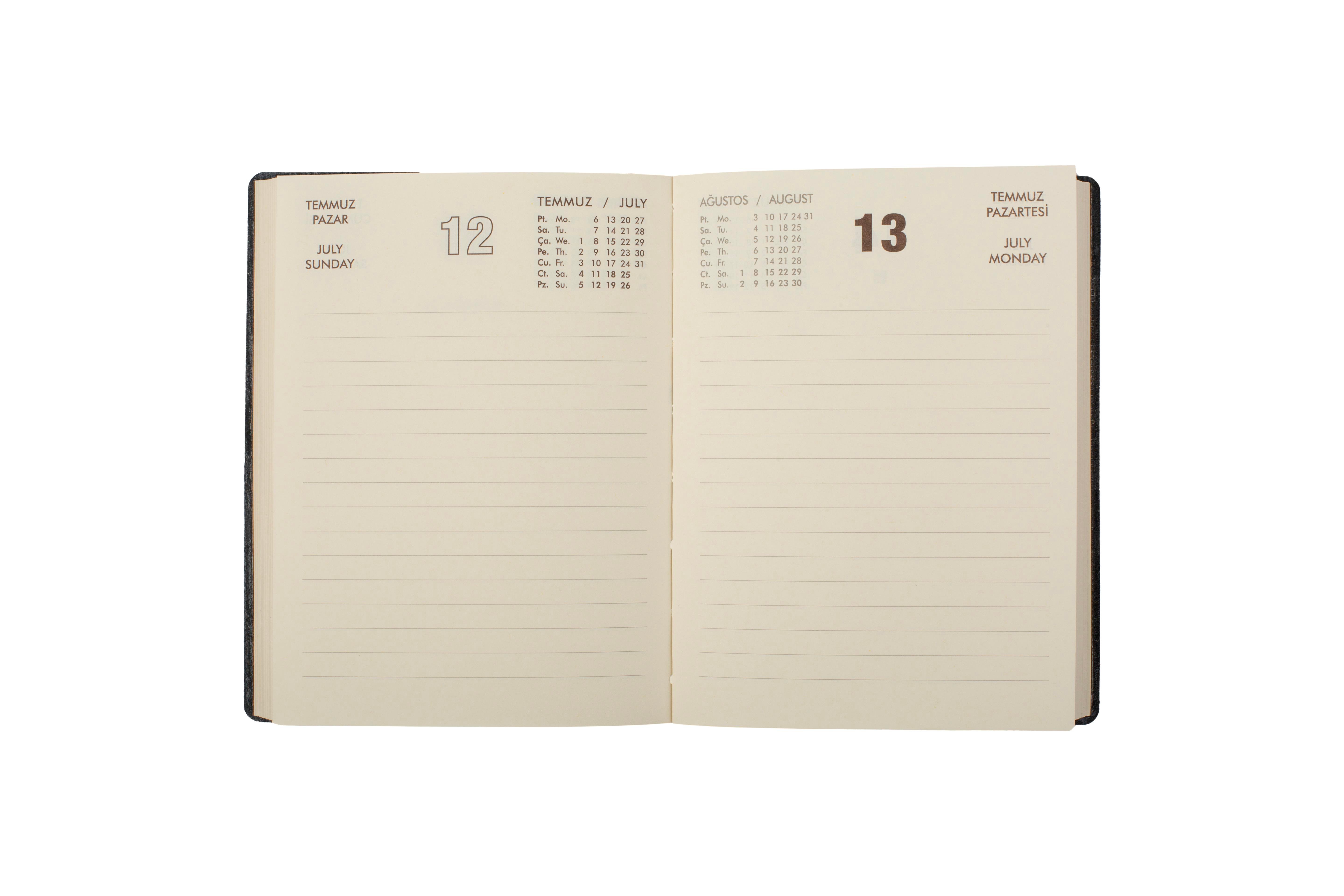 Ece-Yeni Marmaris Gök Mavi Çizgili Günlük 12x16 2026