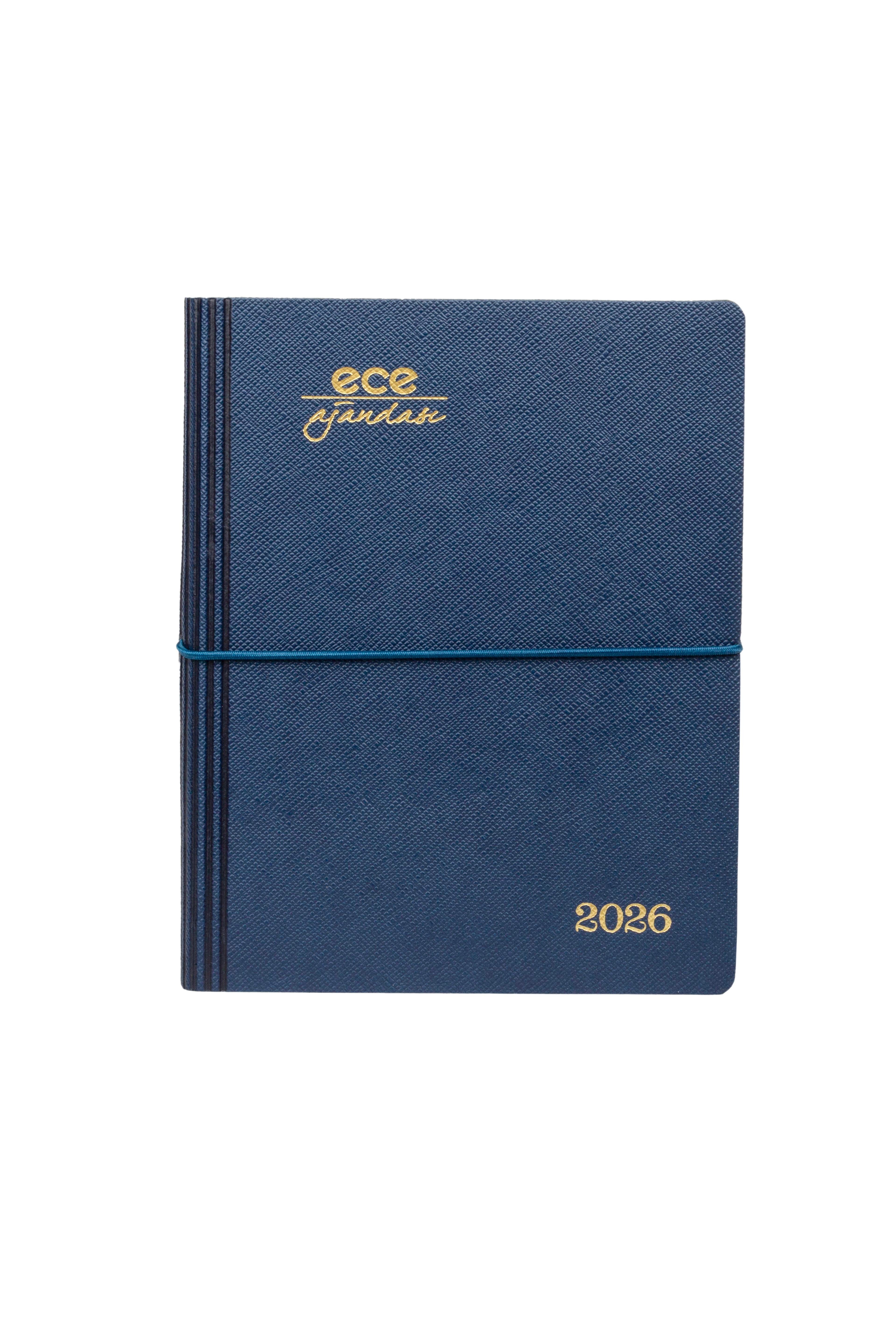 Ece-Yeni Marmaris Lacivert Çizgili Günlük 12x16 2026