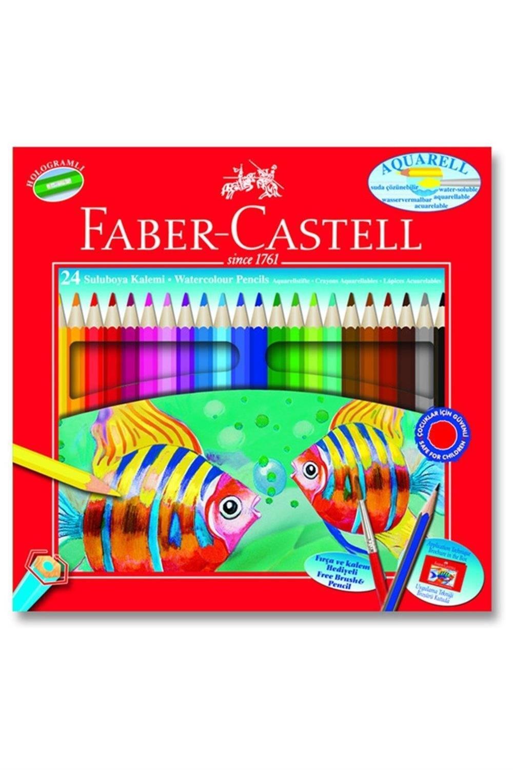 Faber-castell Sulu Boya Kalemi Aquarell Karton Kutu Tam Boy 24 Lü