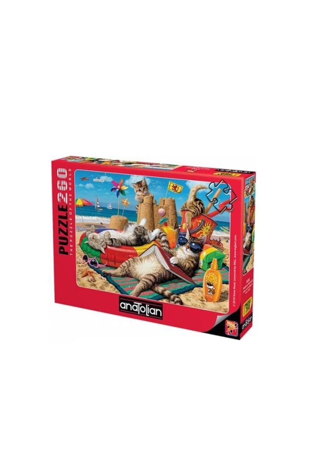 Kedilerin Plaj Keyfi / 260 Parçalık Puzzle, Kod:3322
