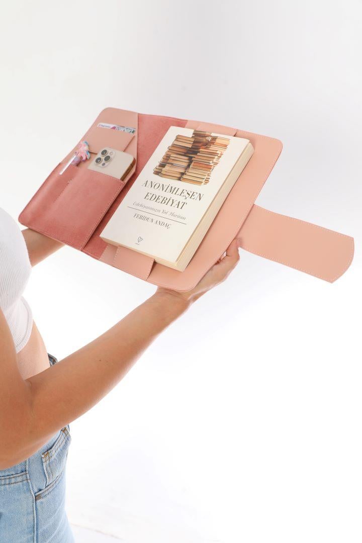 Kitap Çantası Pudra Suni Deri