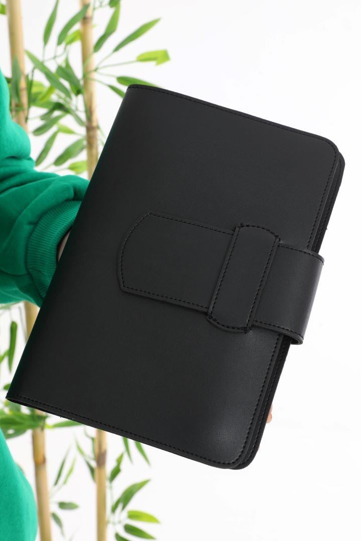 Kitap Çantası Siyah Suni Deri