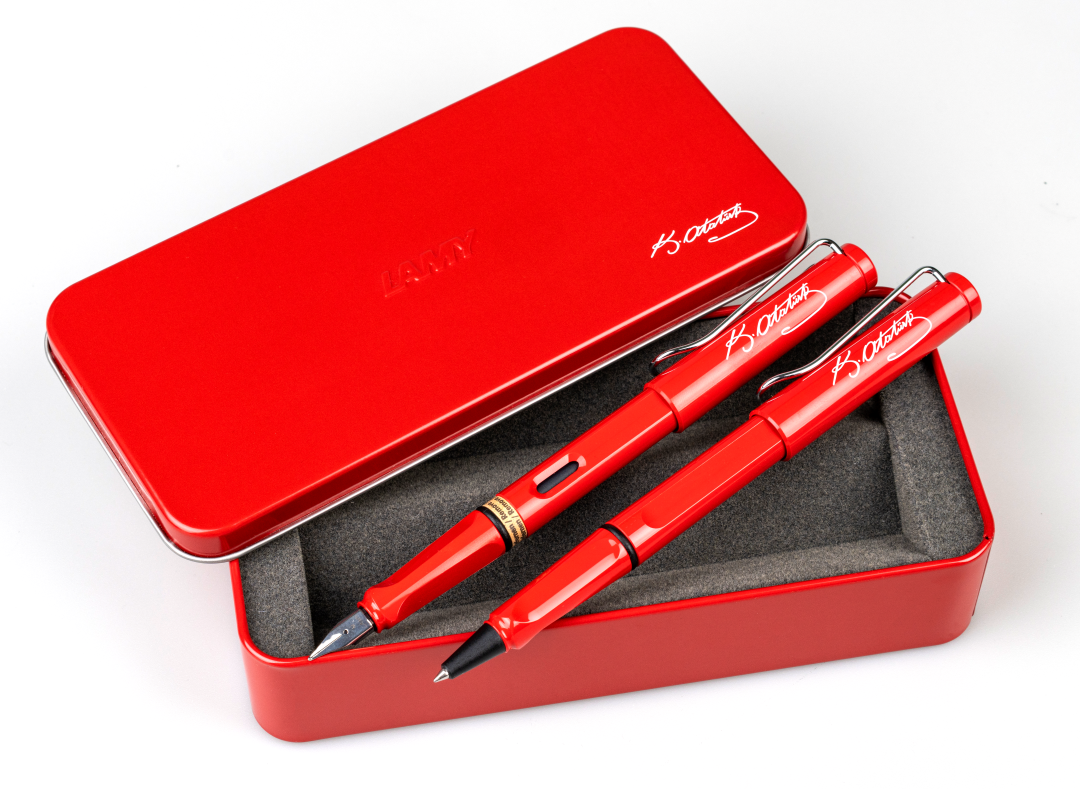 Lamy 2'li Safari Kırmızı Dolma&Roller Kalem Atatürk İmzalı